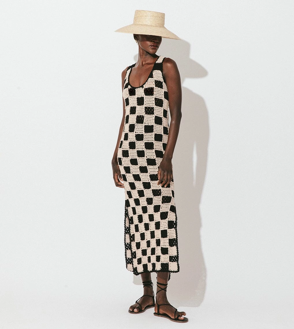 DurableStitching Danika Crochet Dress | Black/White