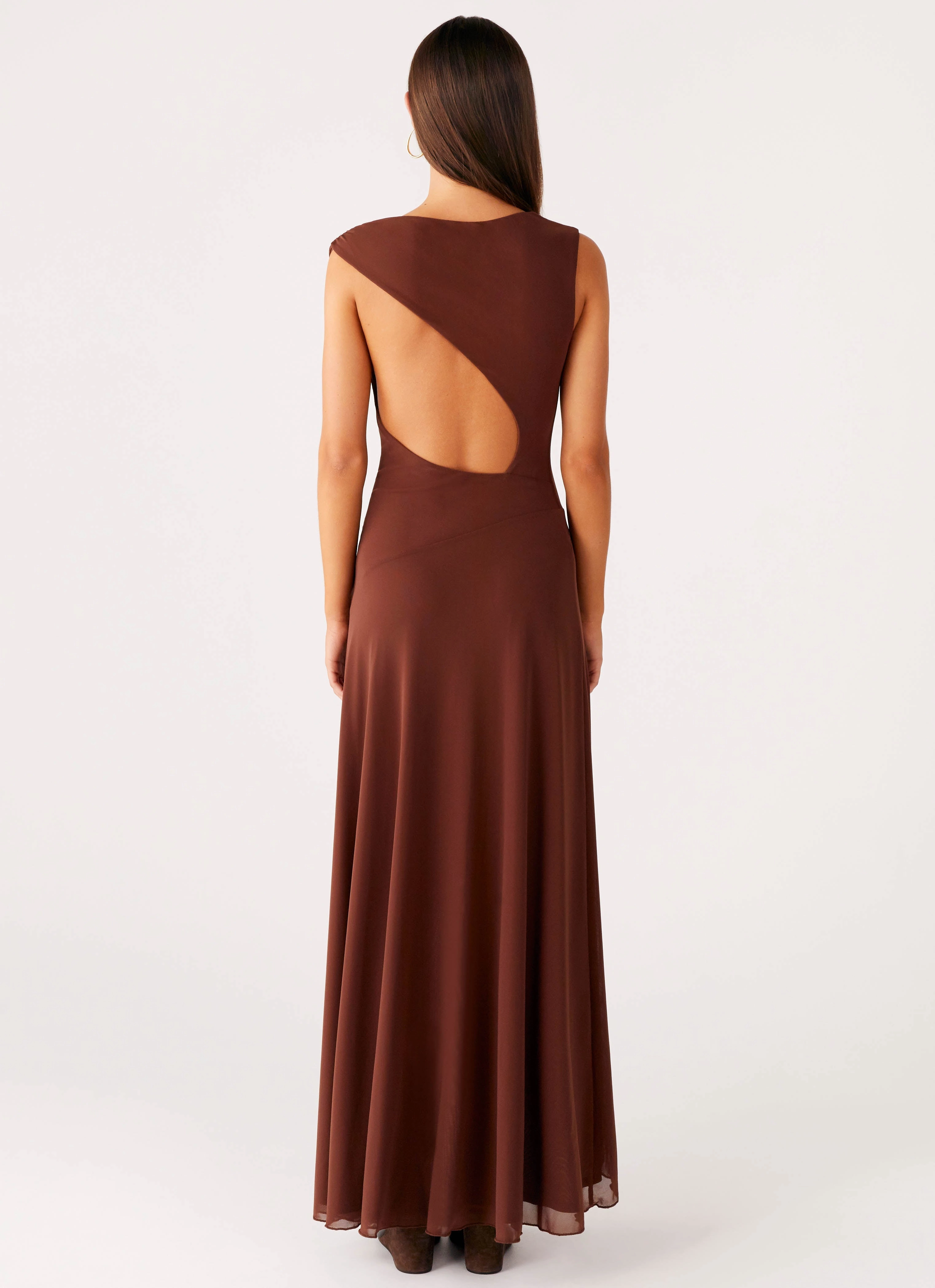 Vintage feel Danika Maxi Dress - Chocolate