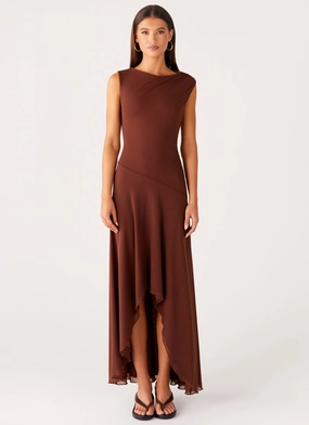 Transitional-Wear Danika Maxi Dress - Chocolate