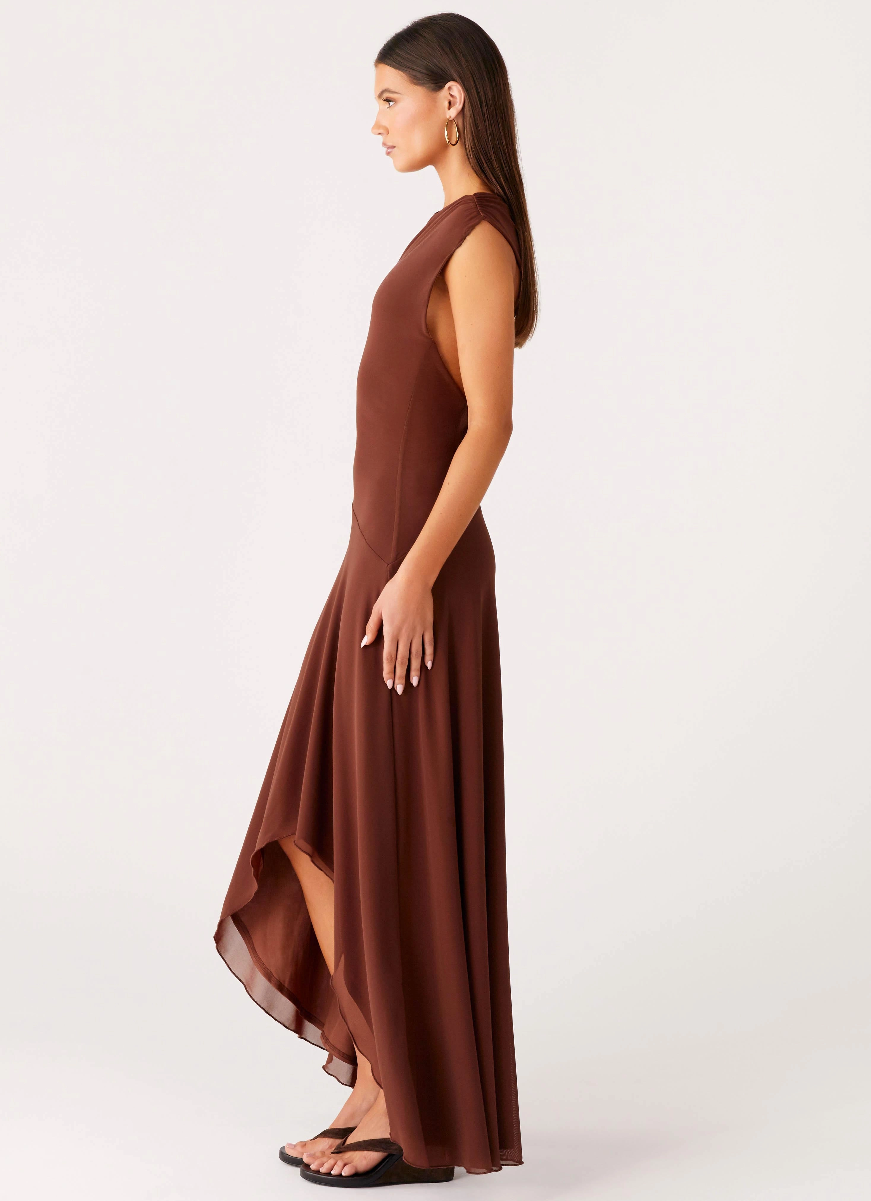 Danika Maxi Dress - Chocolate Celebration Wear Clean Drape