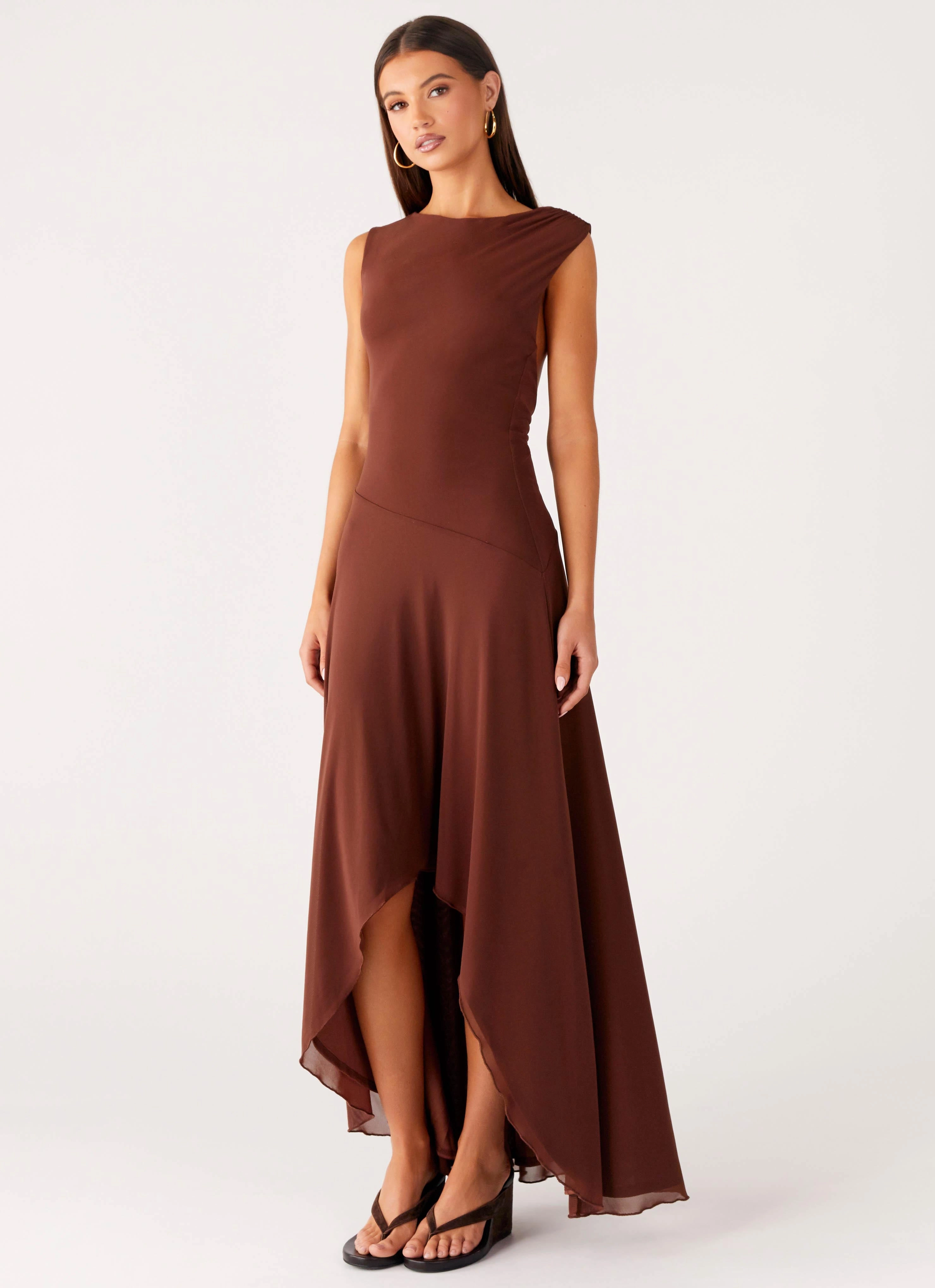 Comfortable and Soft Danika Maxi Dress - Chocolate
