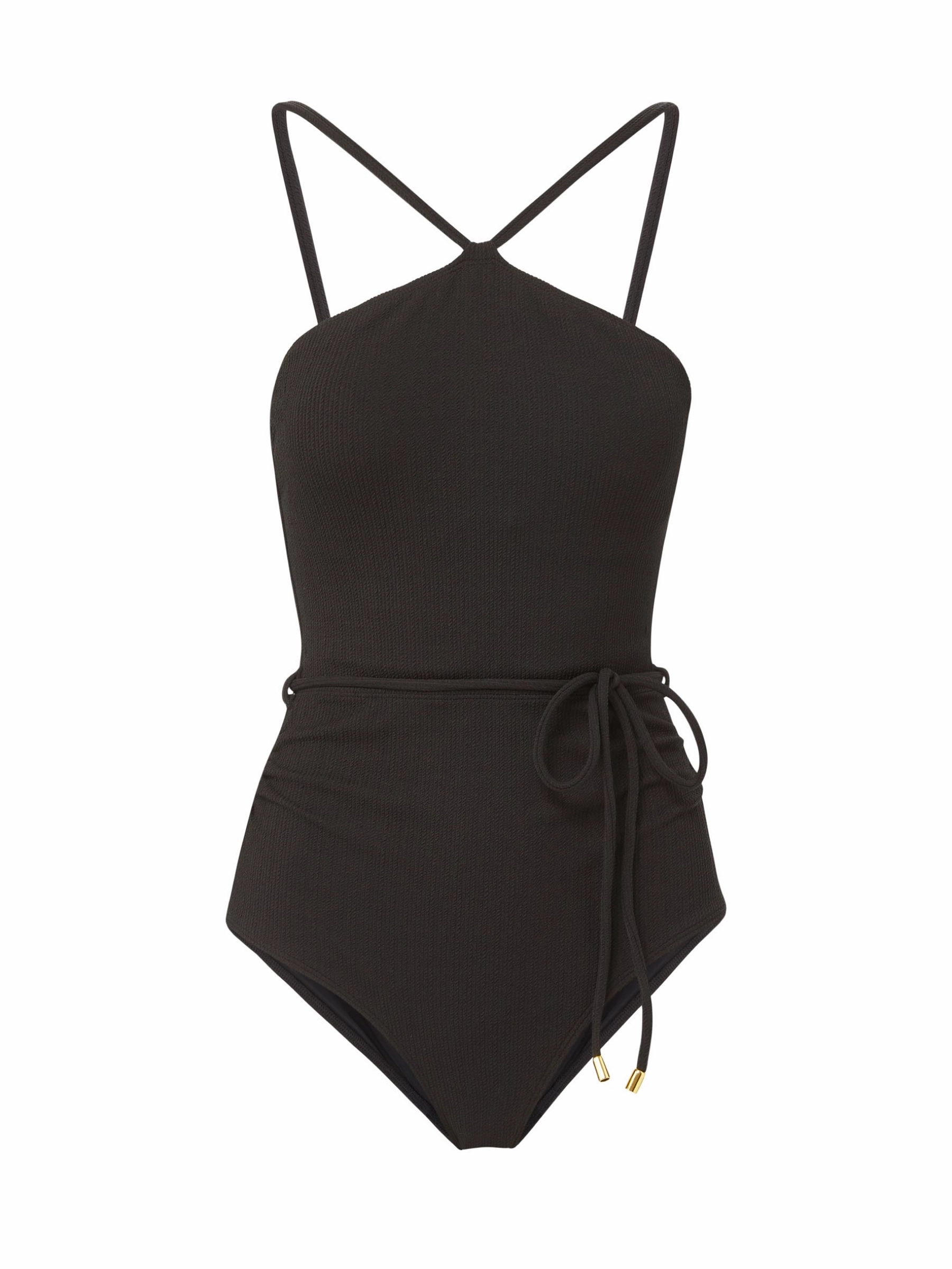 Poolside Relaxation Summer Break Daphne One Piece In Black Texture