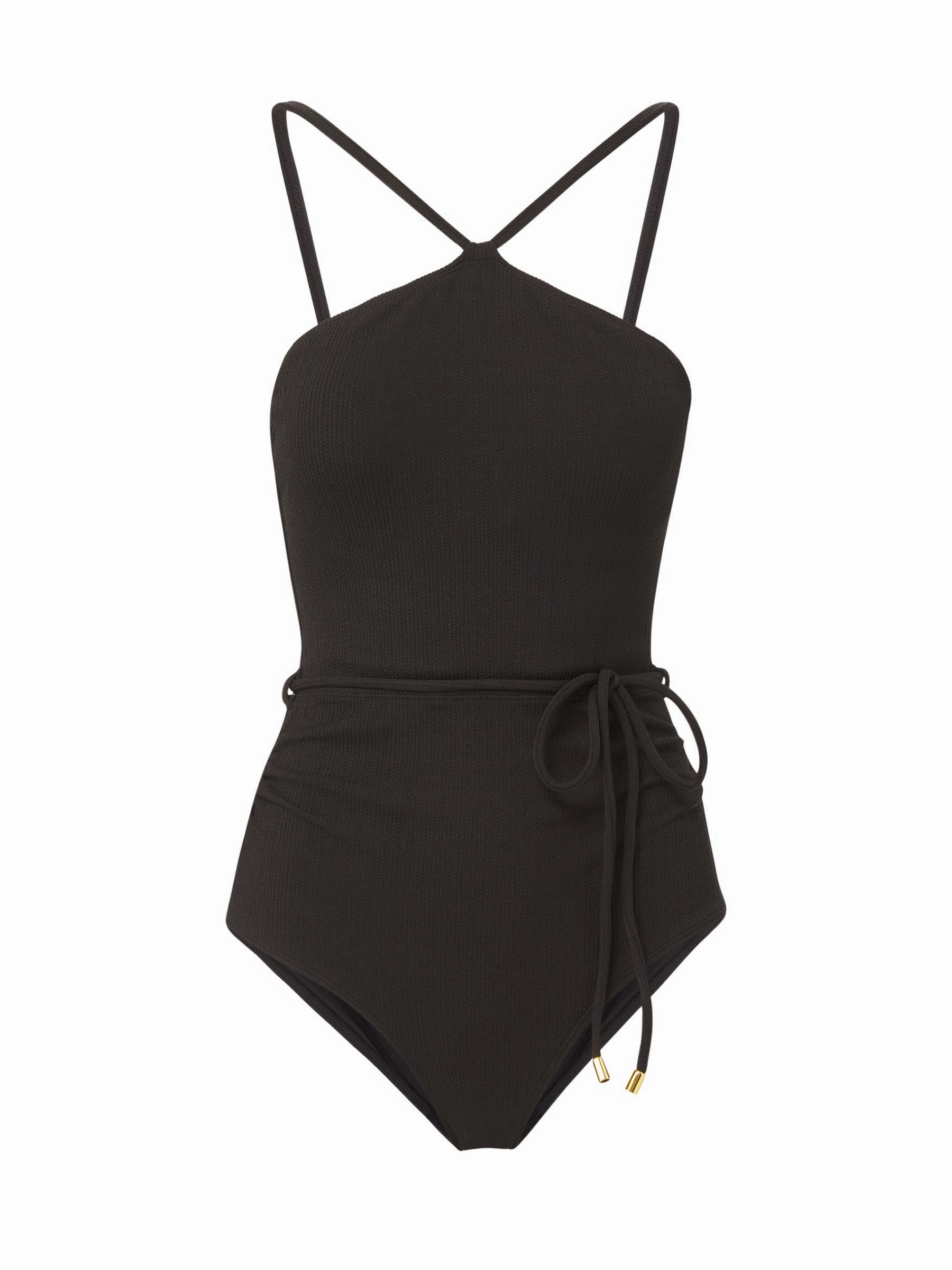 Vacation Mode Daphne One Piece In Black Texture