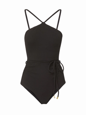 Sporty Vibes Sustainable Material Daphne One Piece In Black Texture