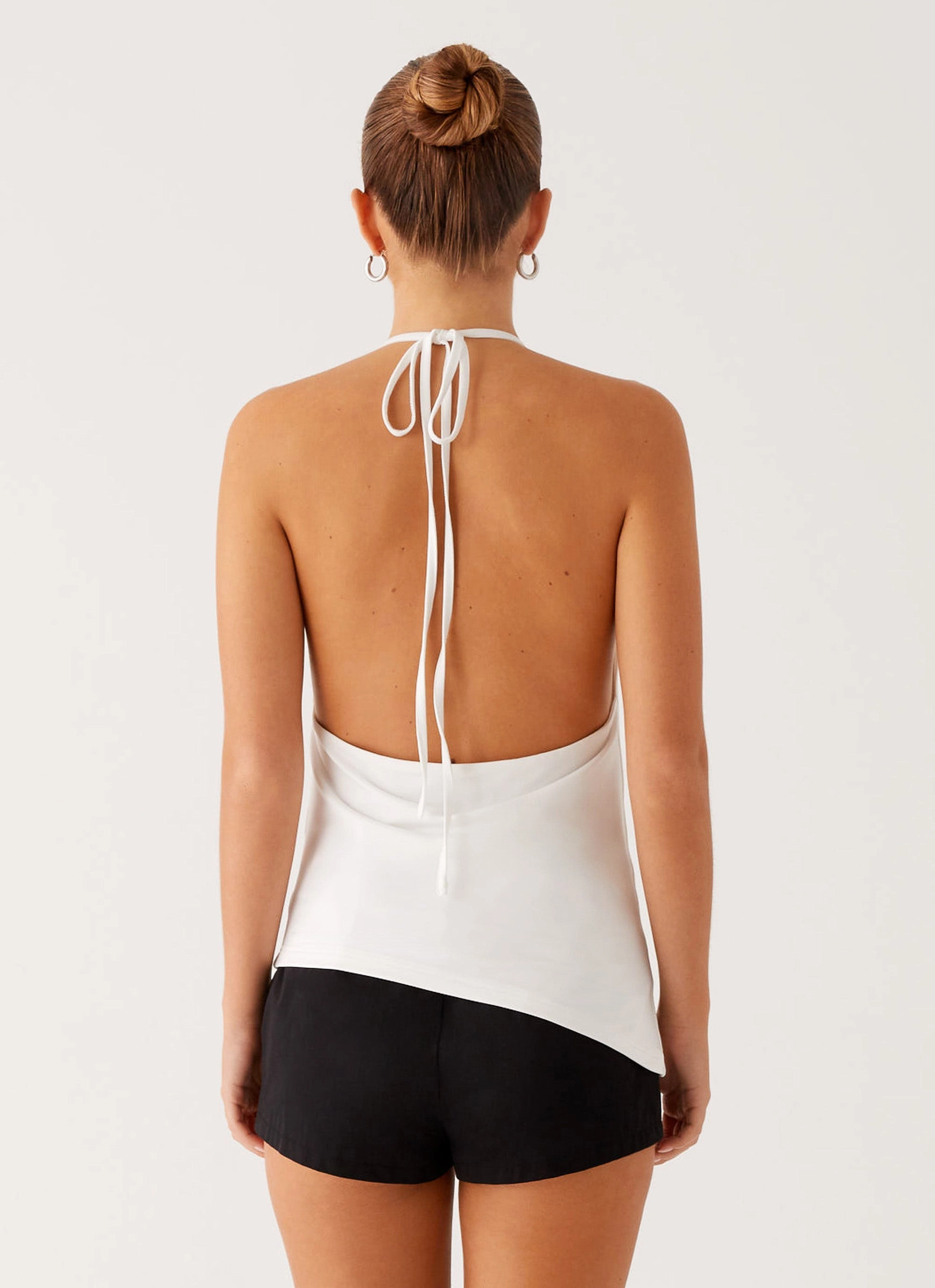 Dasha Cowl Top - White Adaptive Fit Technology Multi Panel Design