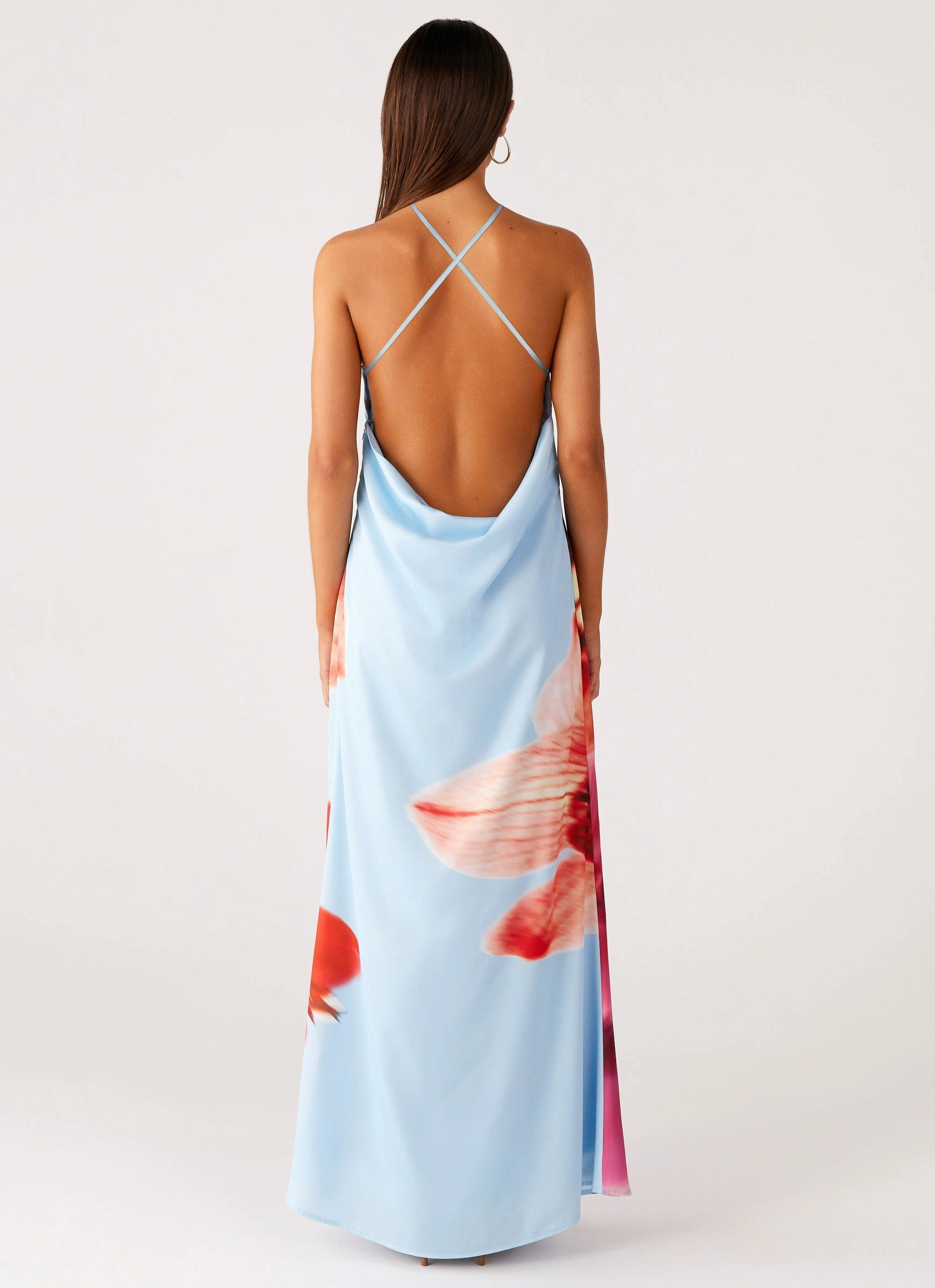 Chloe Maxi Dress - Turquoise Bloom Sleek Touch