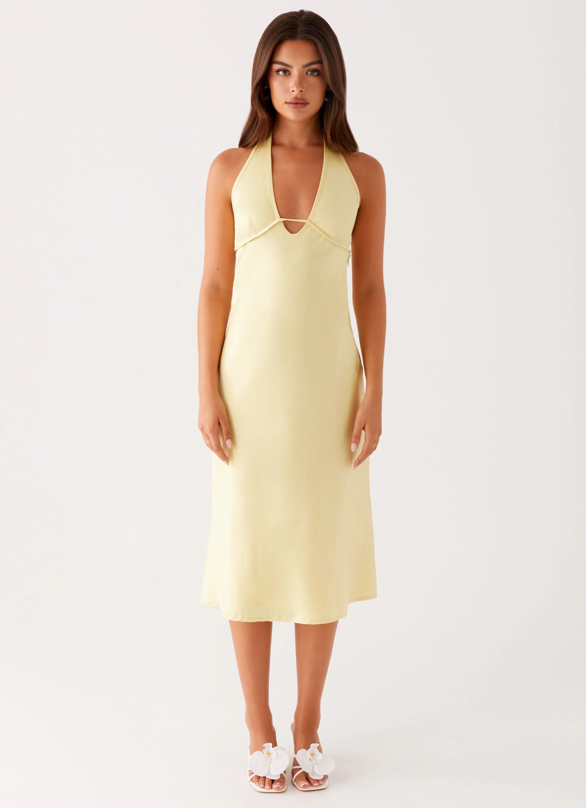 Davies Midi Dress - Yellow Light Aesthetic City Ready