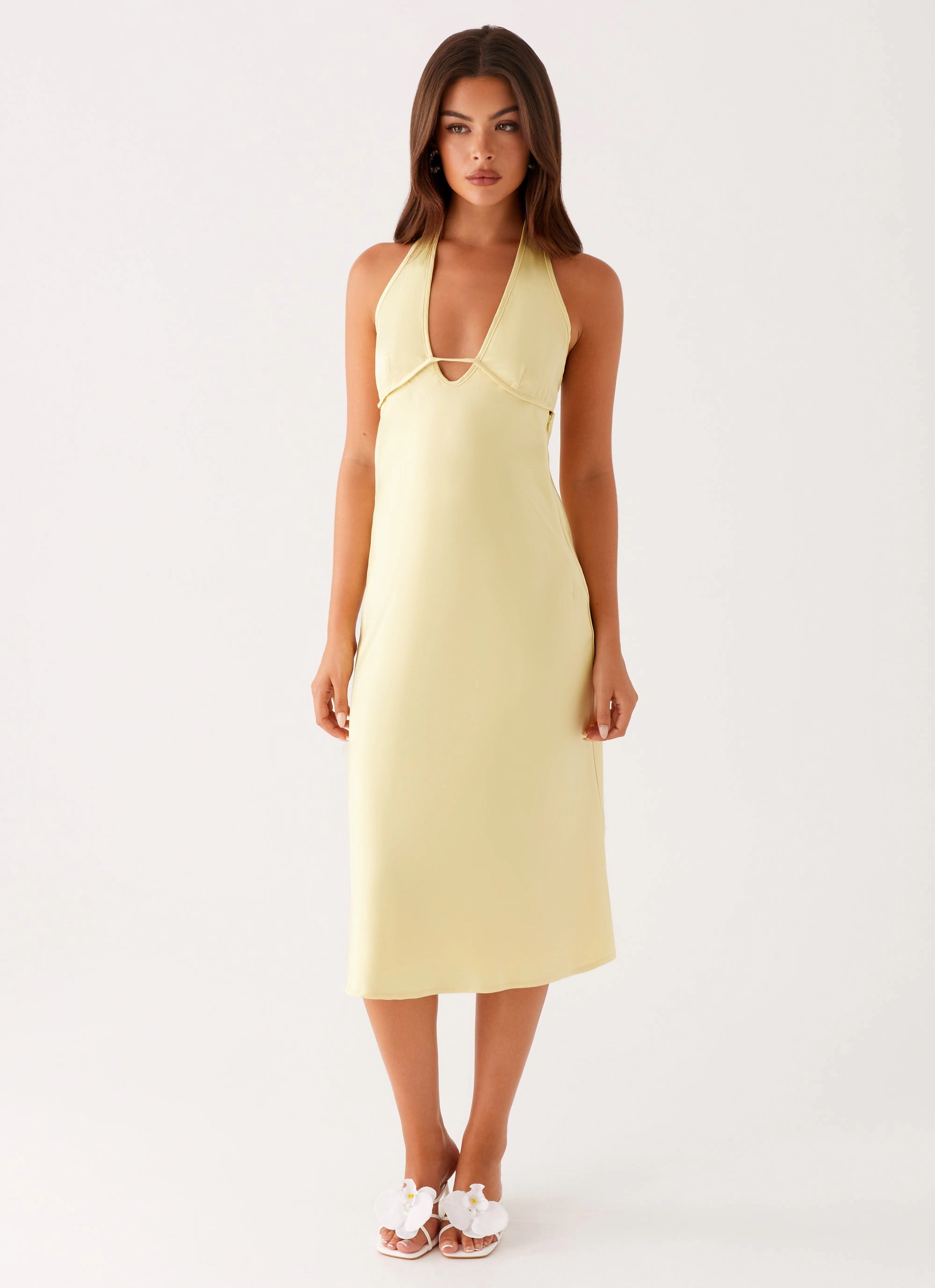 Modern Twist Sleek Silhouette Davies Midi Dress - Yellow