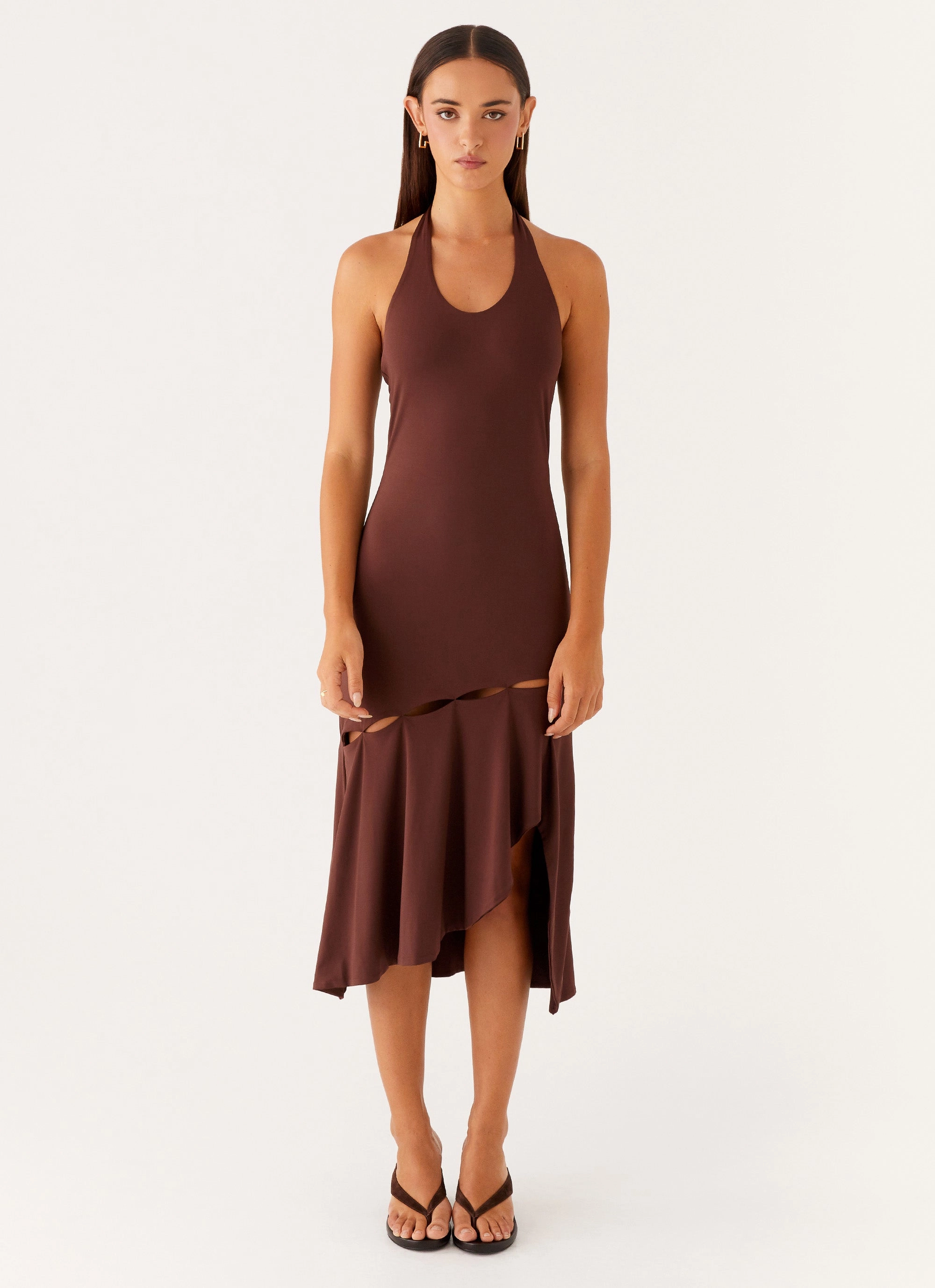 New York Confident Touch Fast Times Midi Dress - Chocolate