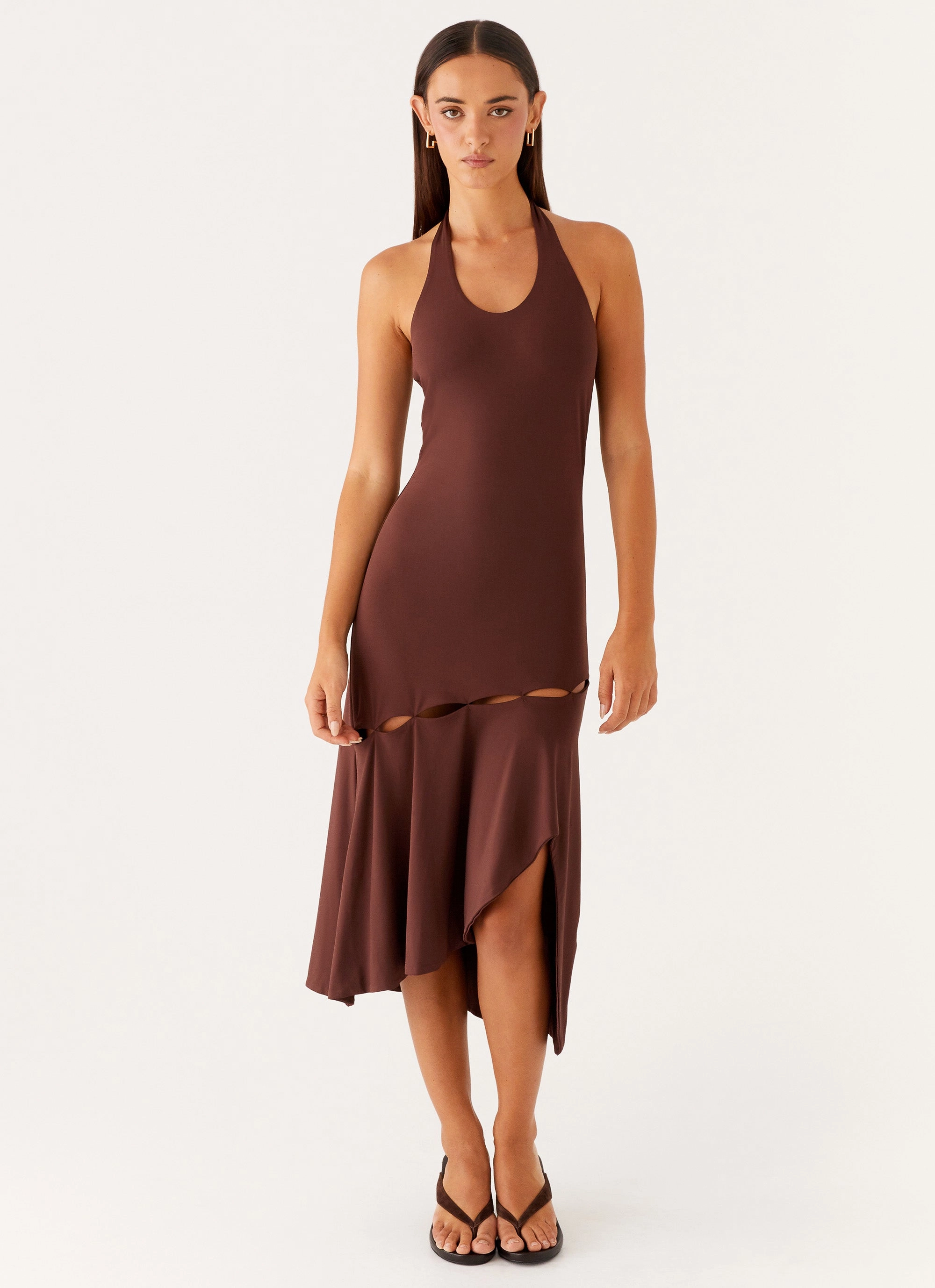 Fast Times Midi Dress - Chocolate Evening Look