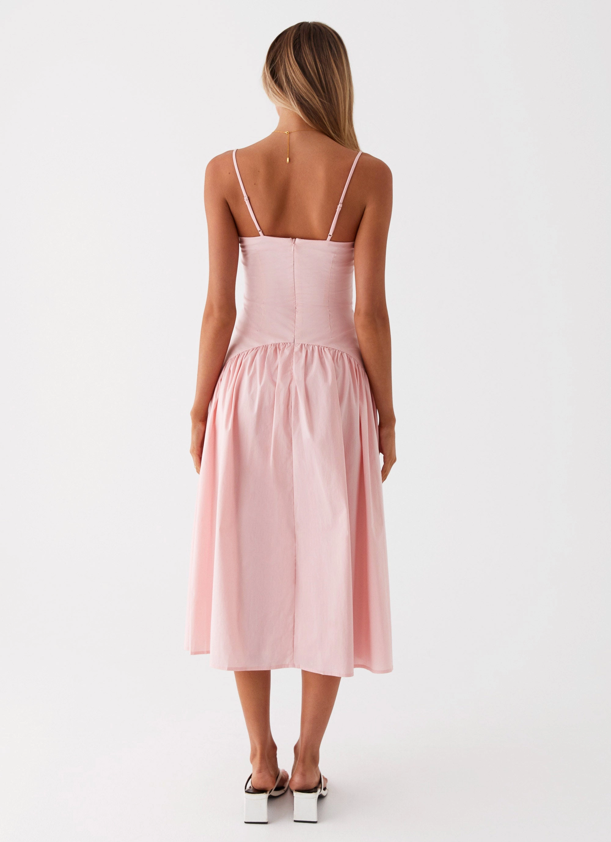 Yvette Corset Midi Dress - Pink Gentle Fit