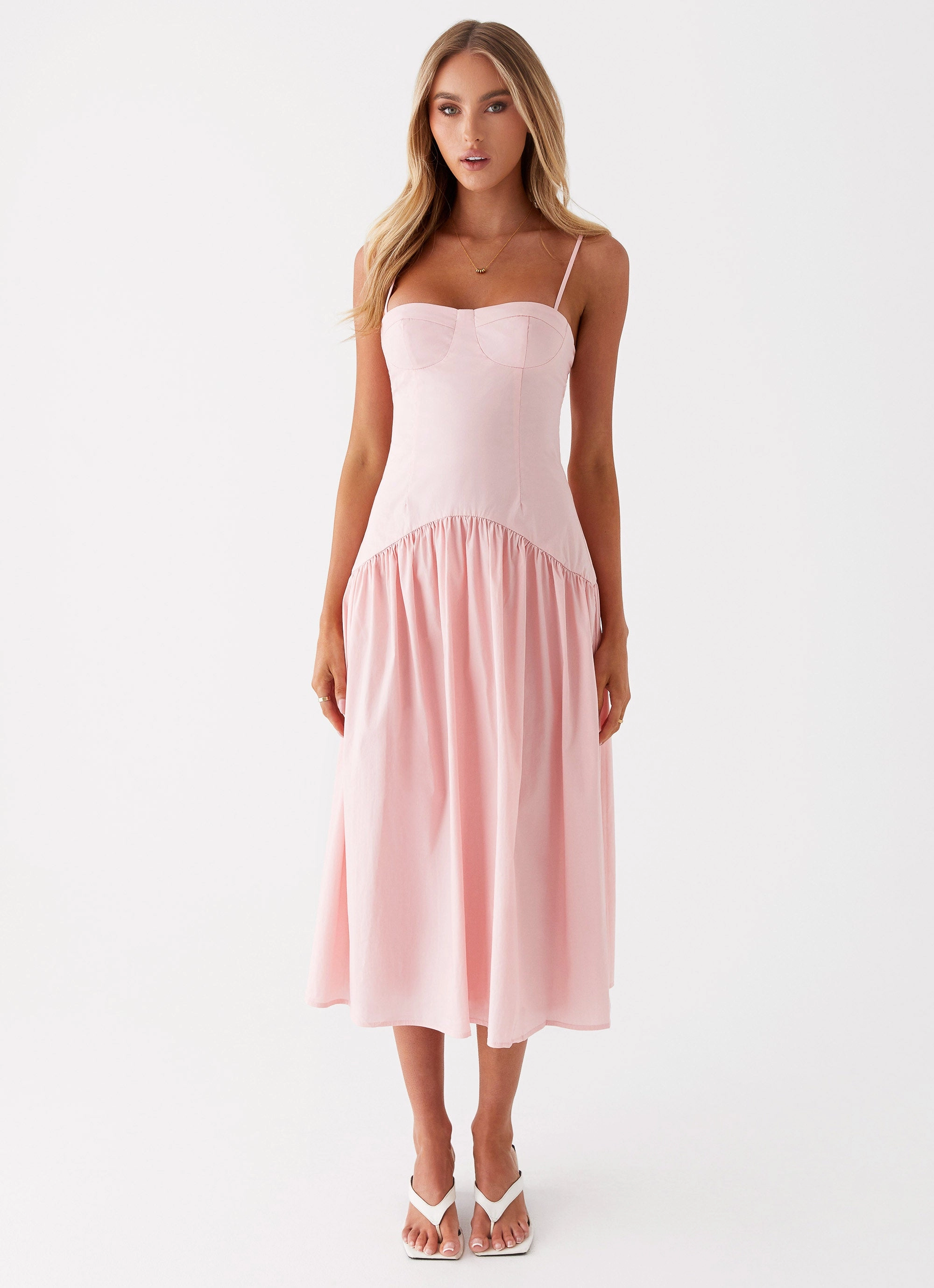 Classic Layer Yvette Corset Midi Dress - Pink