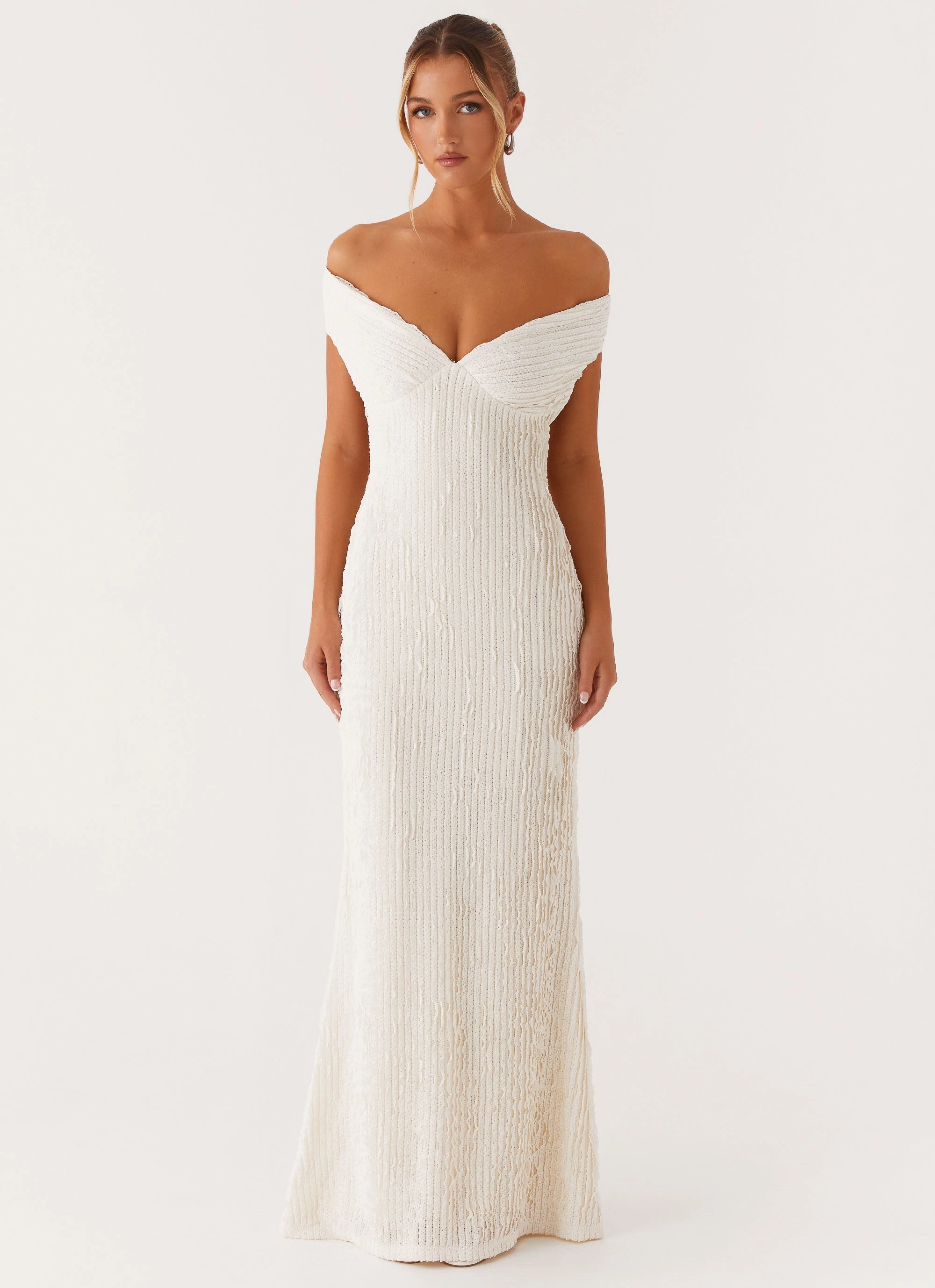 Balloon-Sleeve Chantelle Maxi Dress - Ivory