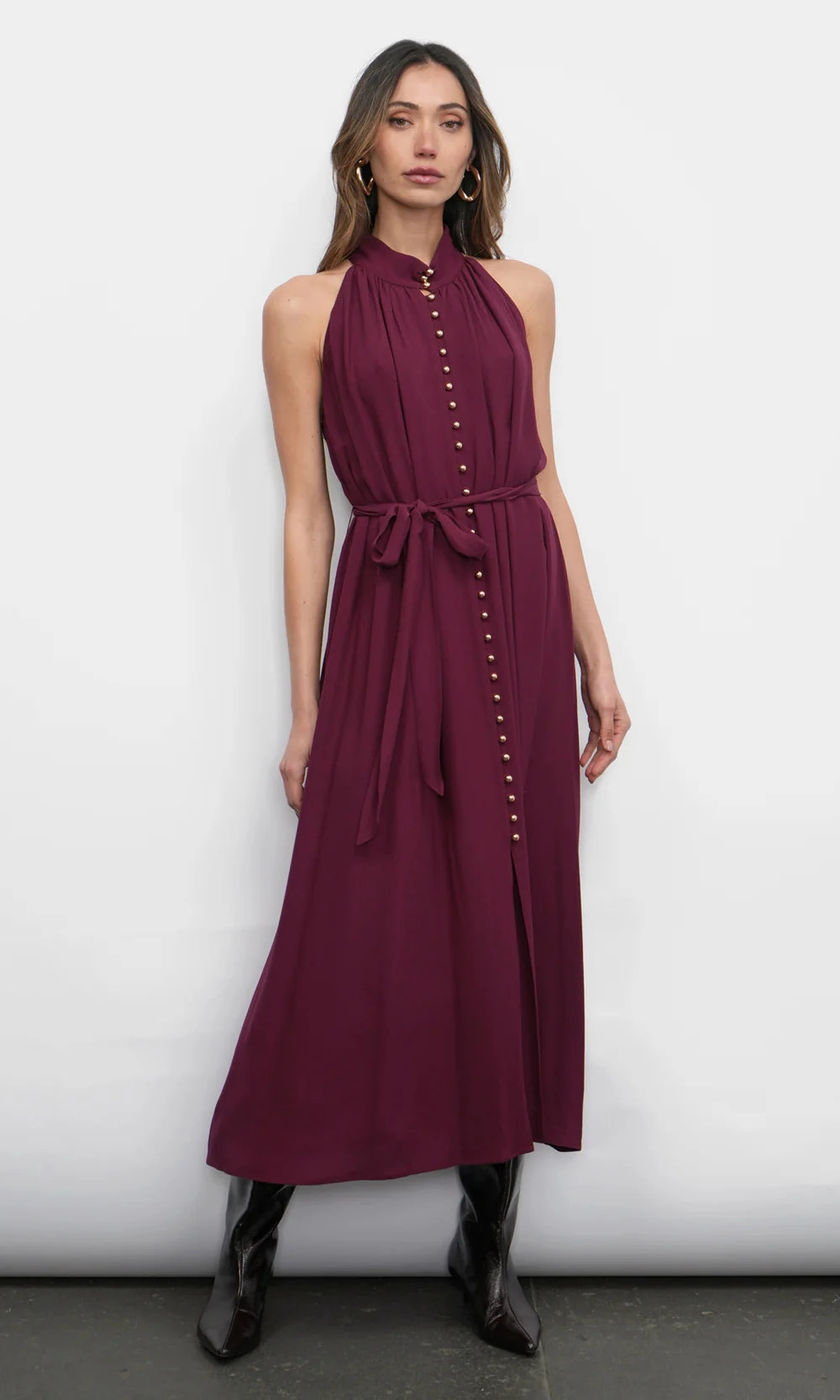 Everley Button Up Midi Dress Gradient Shade Chic Style