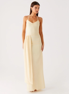 Signal Halter Maxi Dress - Sunny Yellow Gift-Worthy