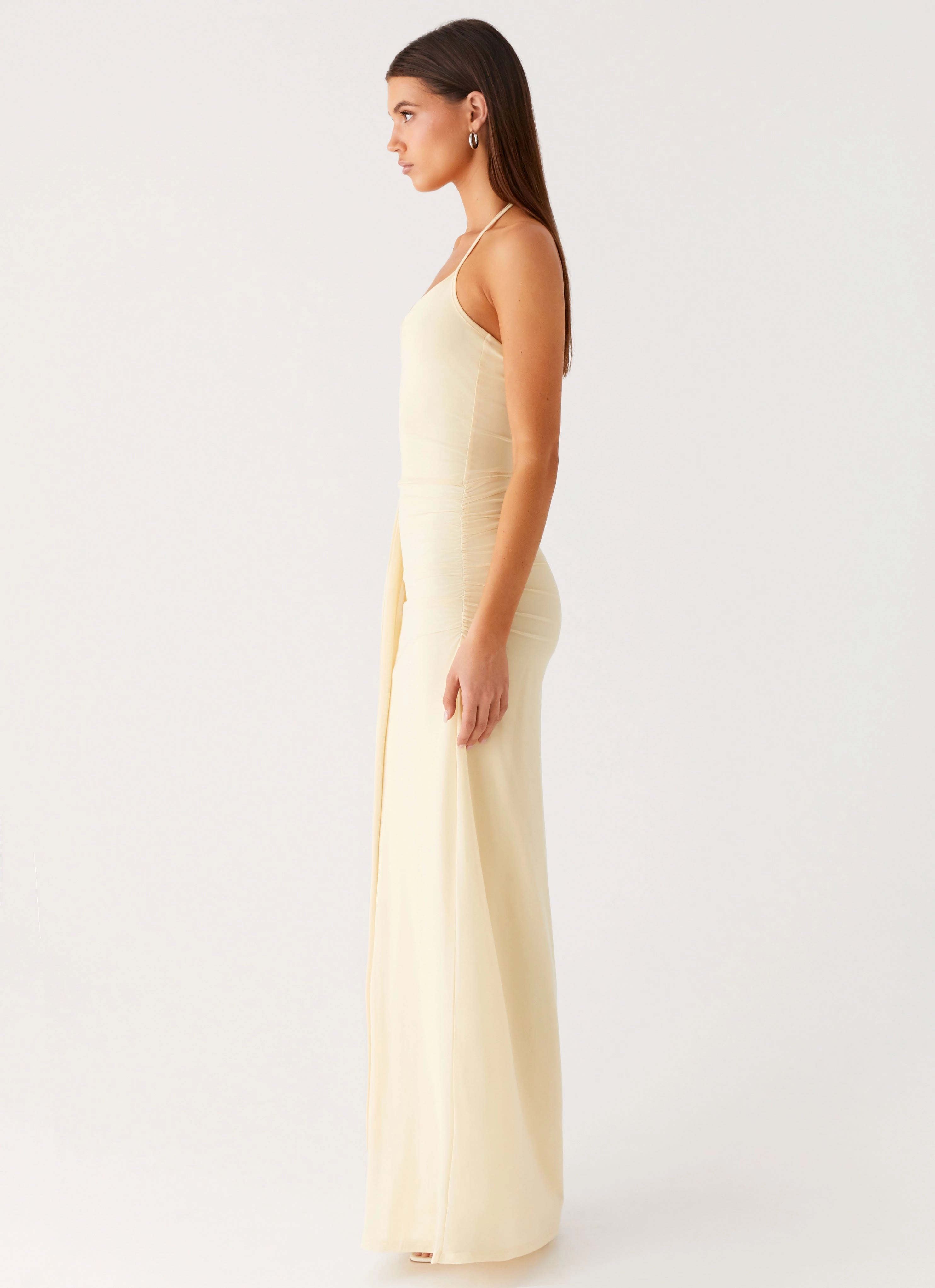 Signal Halter Maxi Dress - Sunny Yellow Shine Skin Layer Base