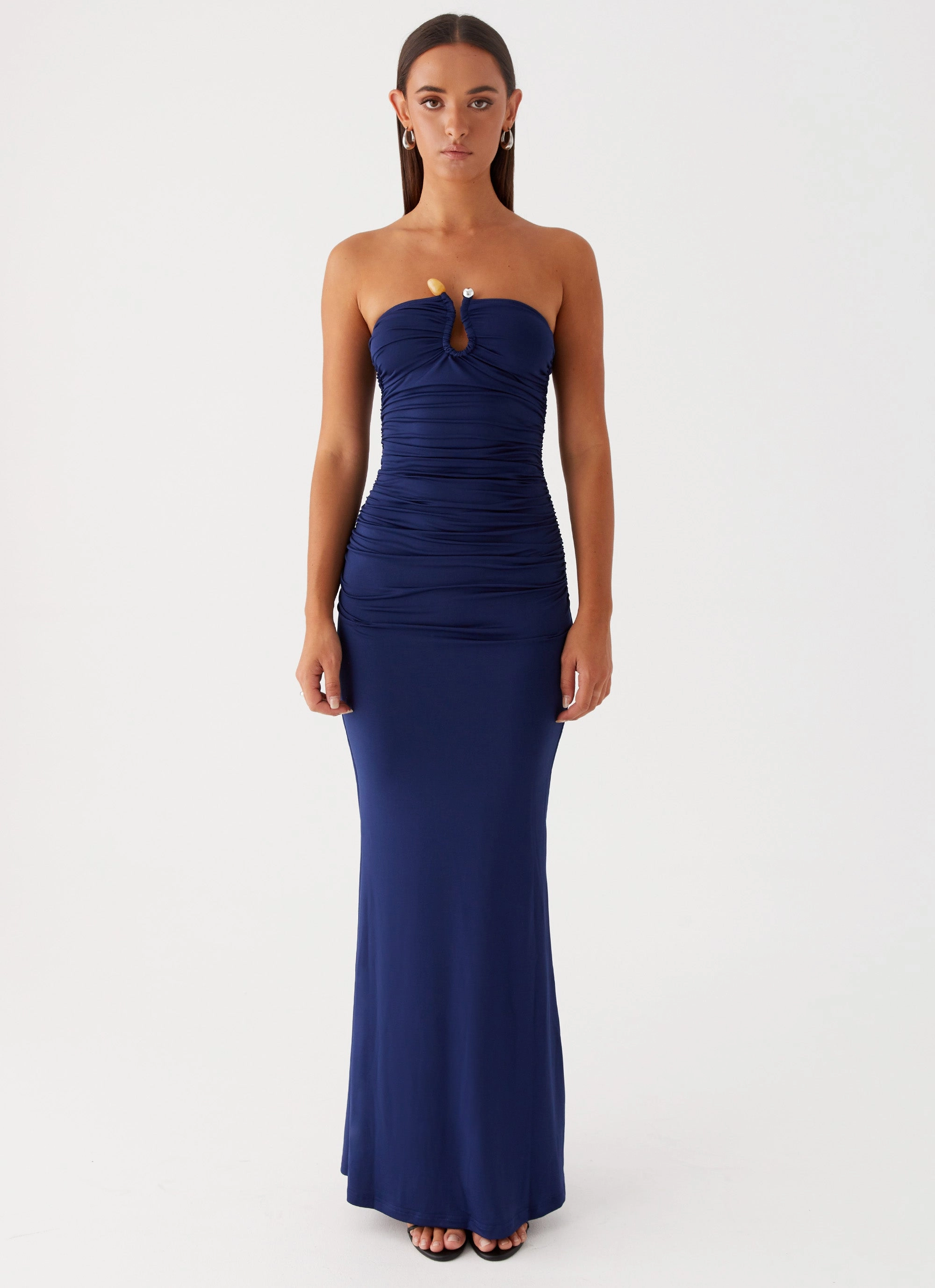 Boat-Neck Movement Feel Rudy Maxi Dress - Navy
