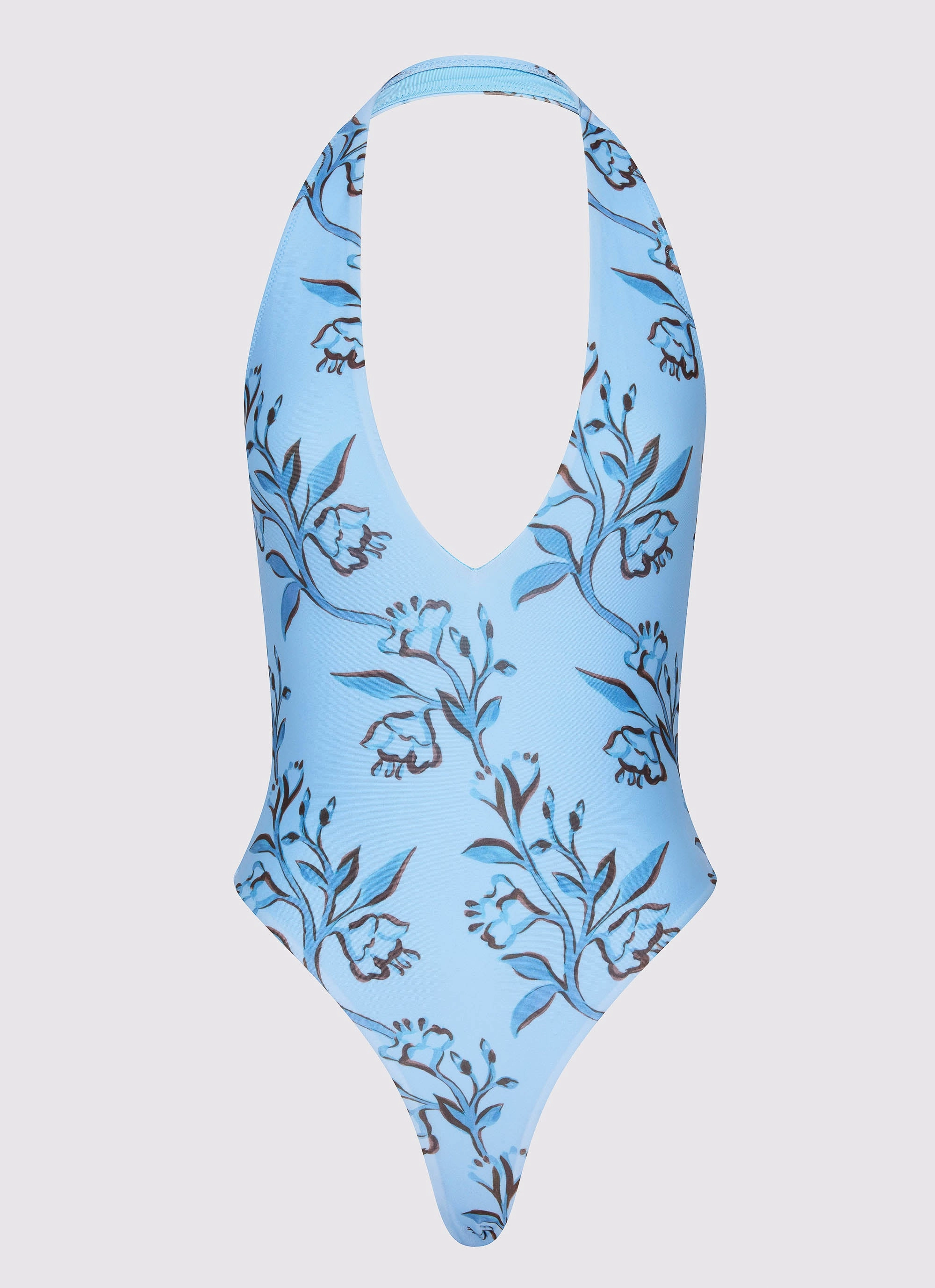 packable Delia One Piece Swimsuit - Blue Floral Print