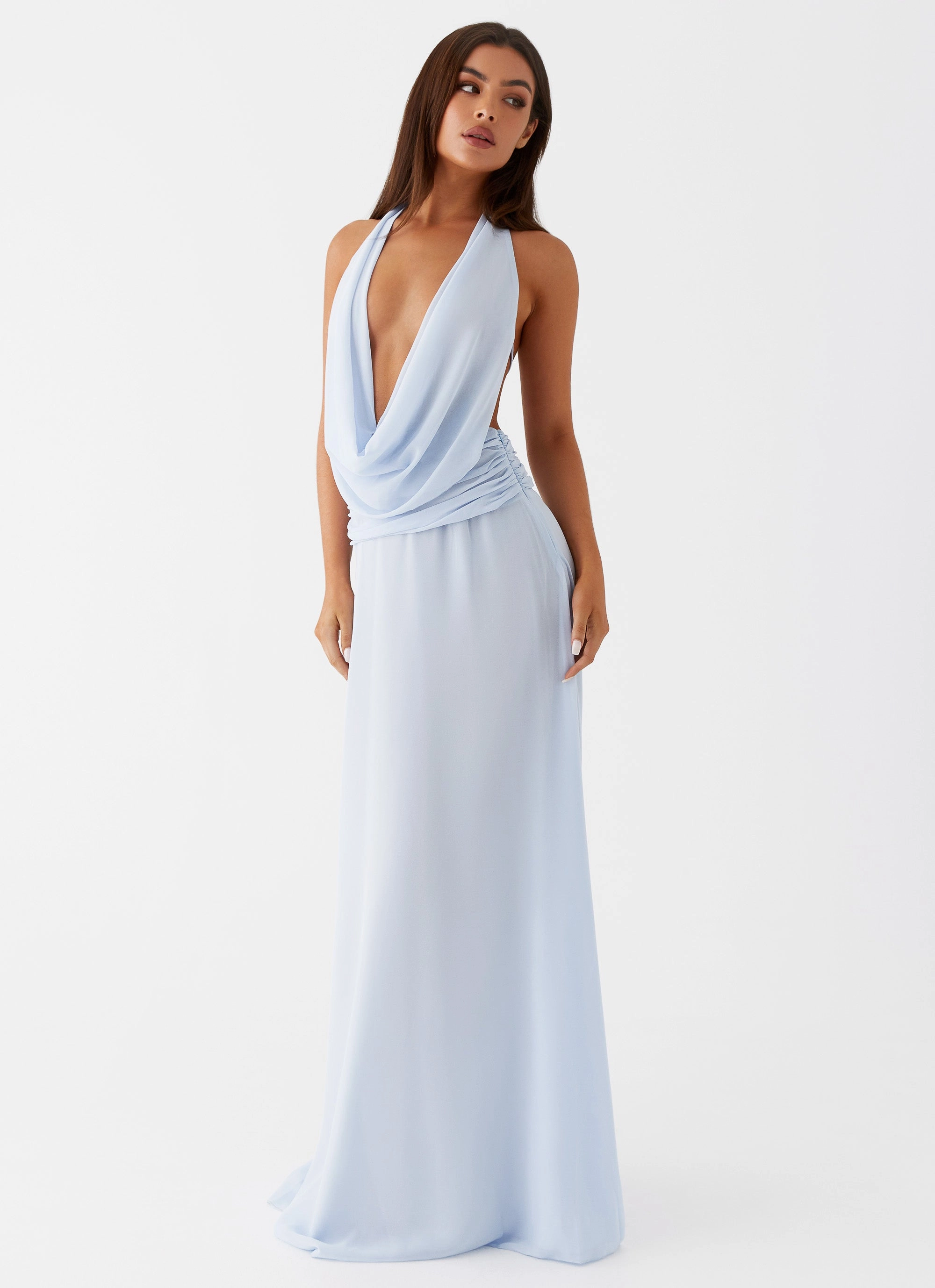 Style Option Elysia Chiffon Maxi Dress - Baby Blue