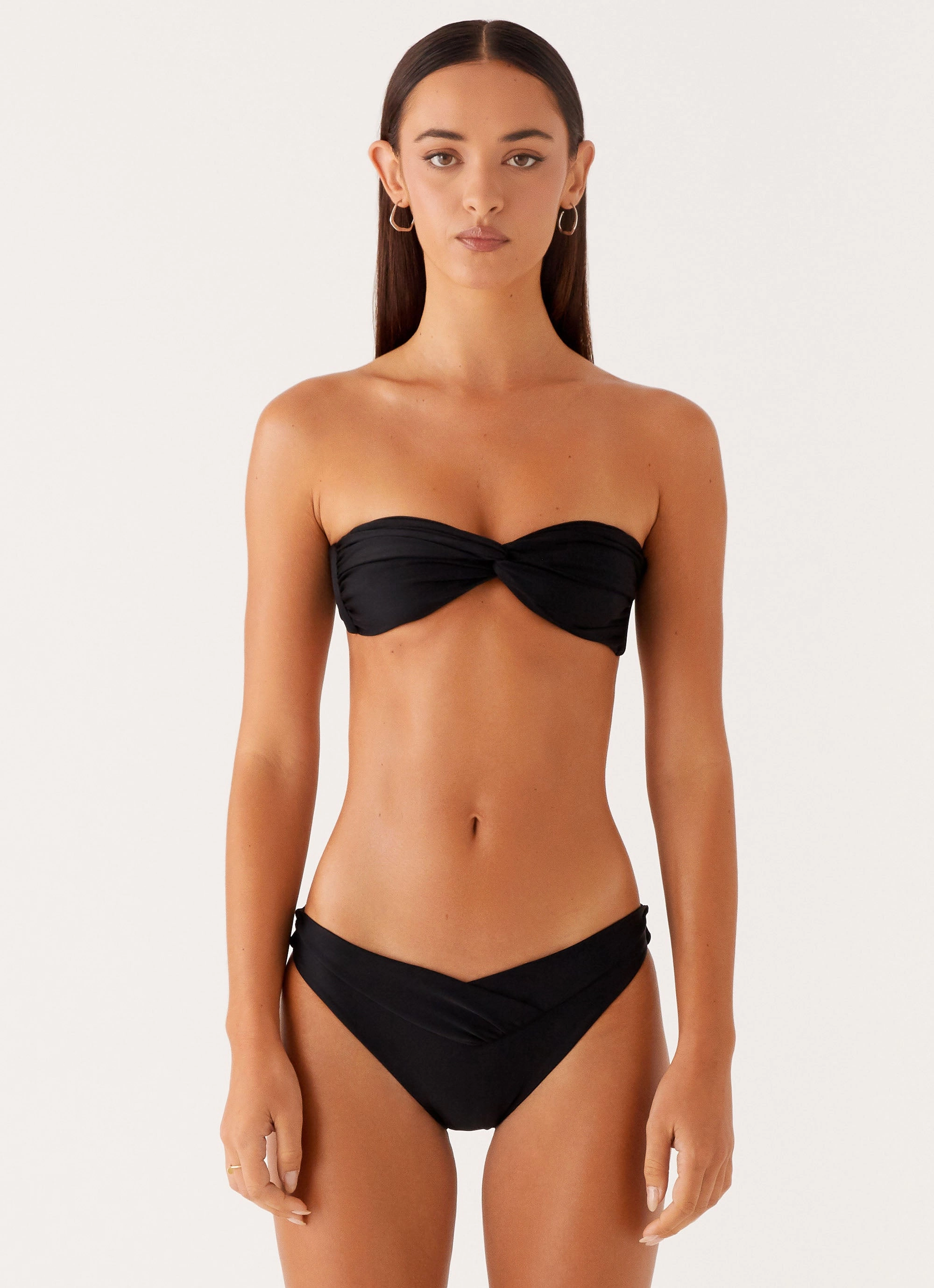 Delta Bandeau Bikini Top - Black Recycled Material