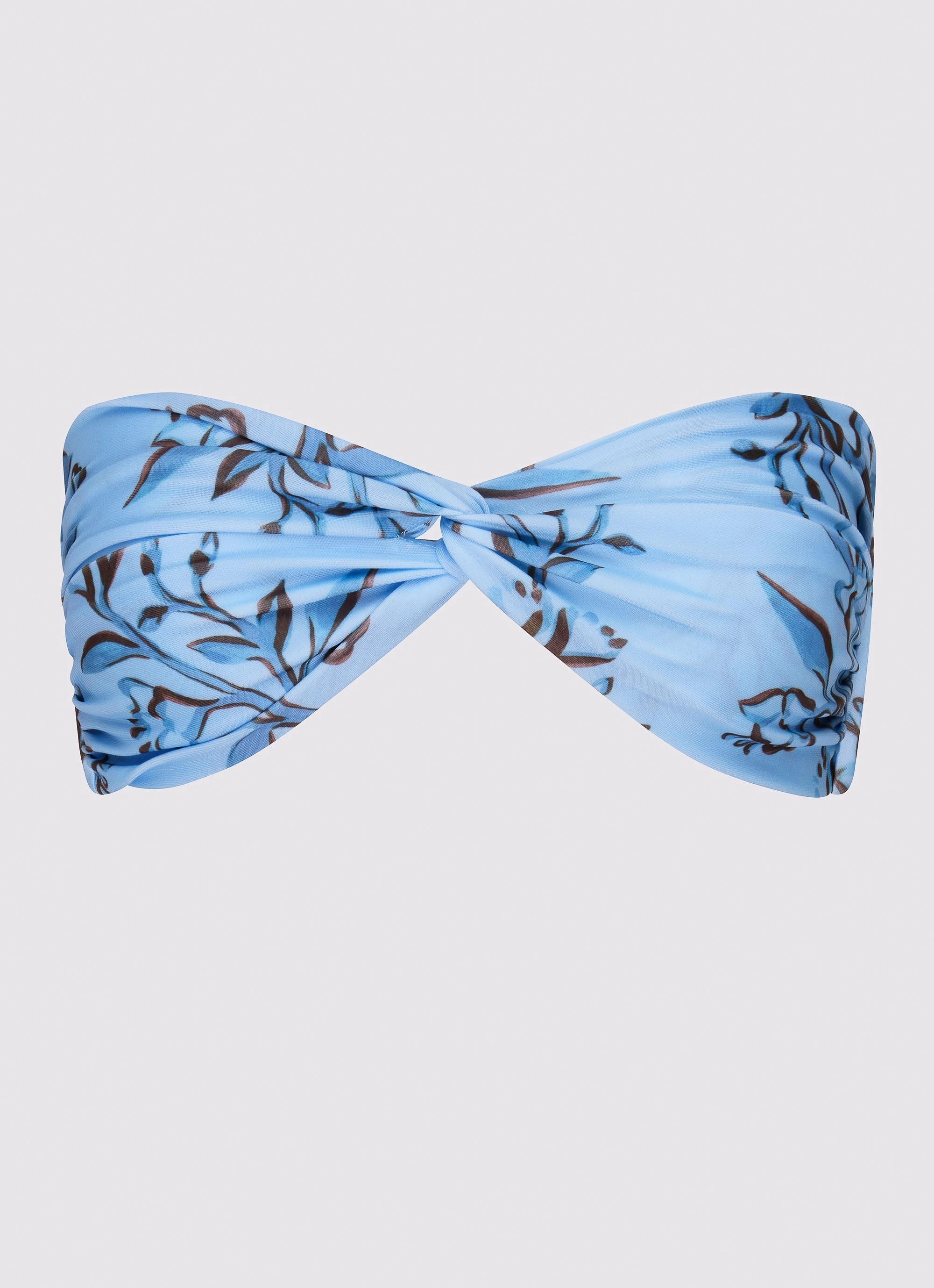 Delta Bandeau Bikini Top - Blue Floral Print Compression Panels