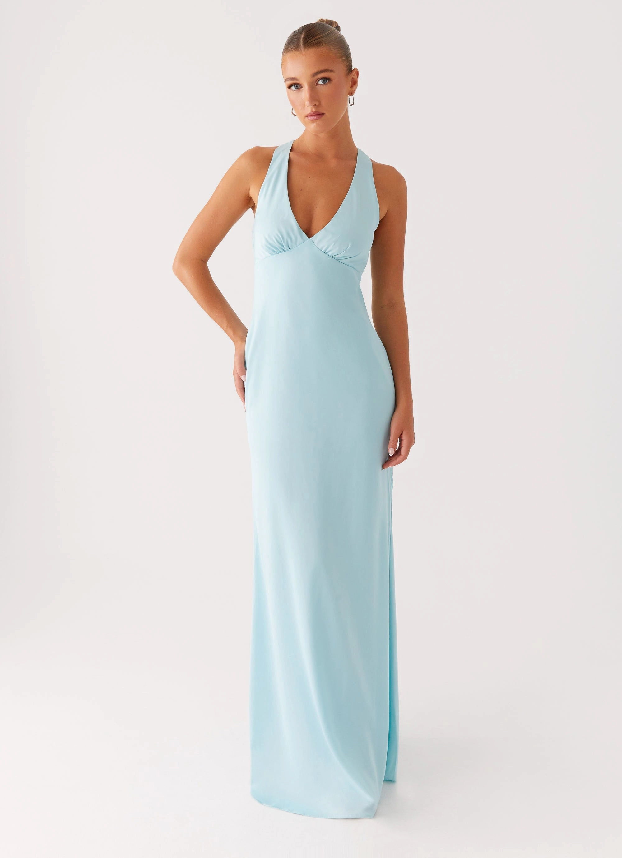 Casual Vibes Simple Spirit Desi Halterneck Maxi Dress - Mint