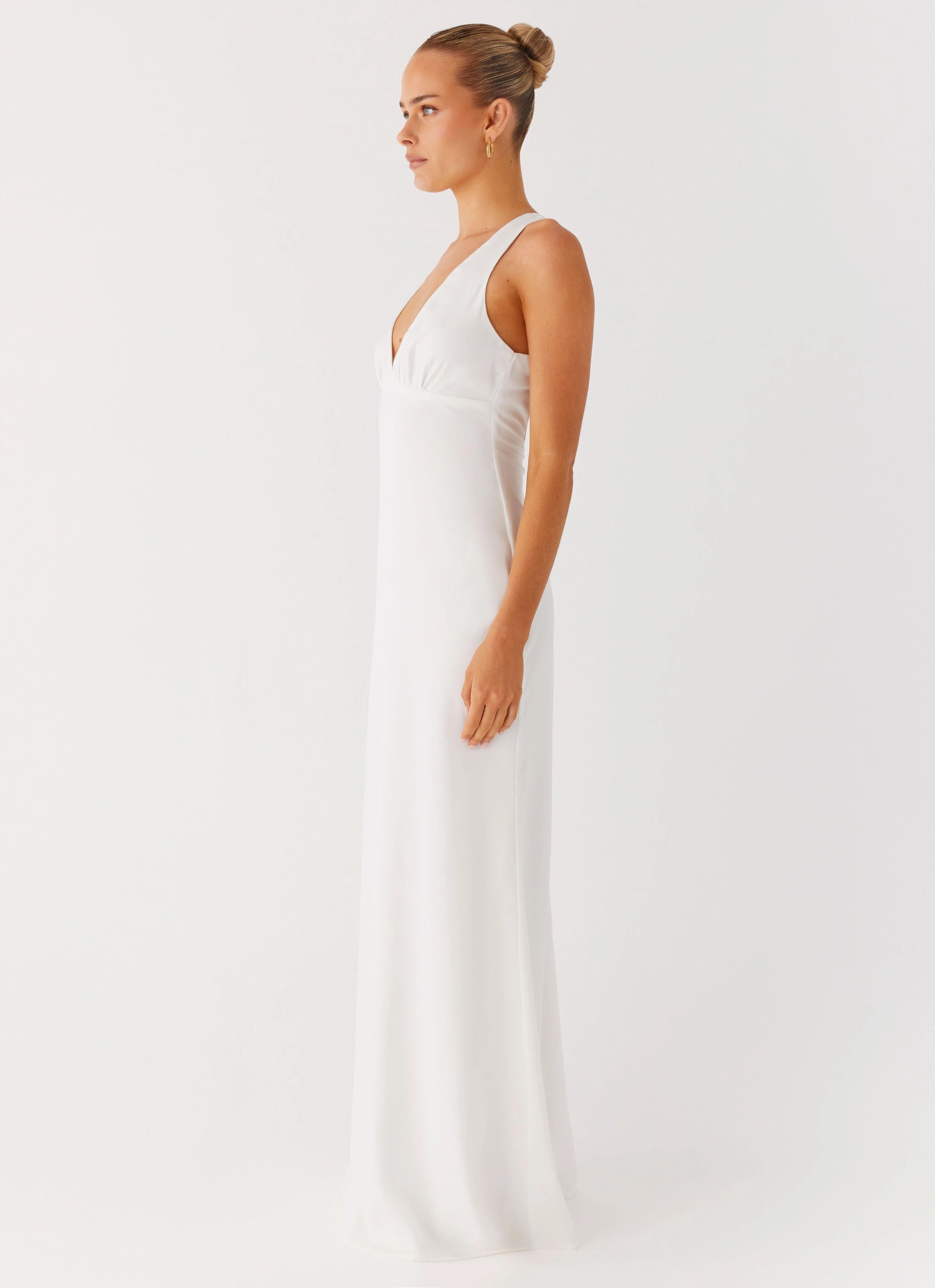 Timeless Vibe Desi Halterneck Maxi Dress - White