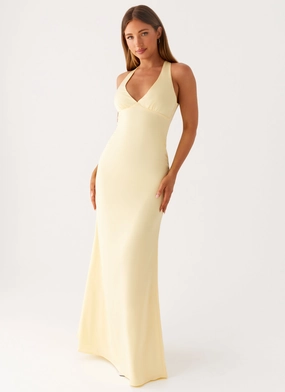 Desi Halterneck Maxi Dress - Yellow Mid layer