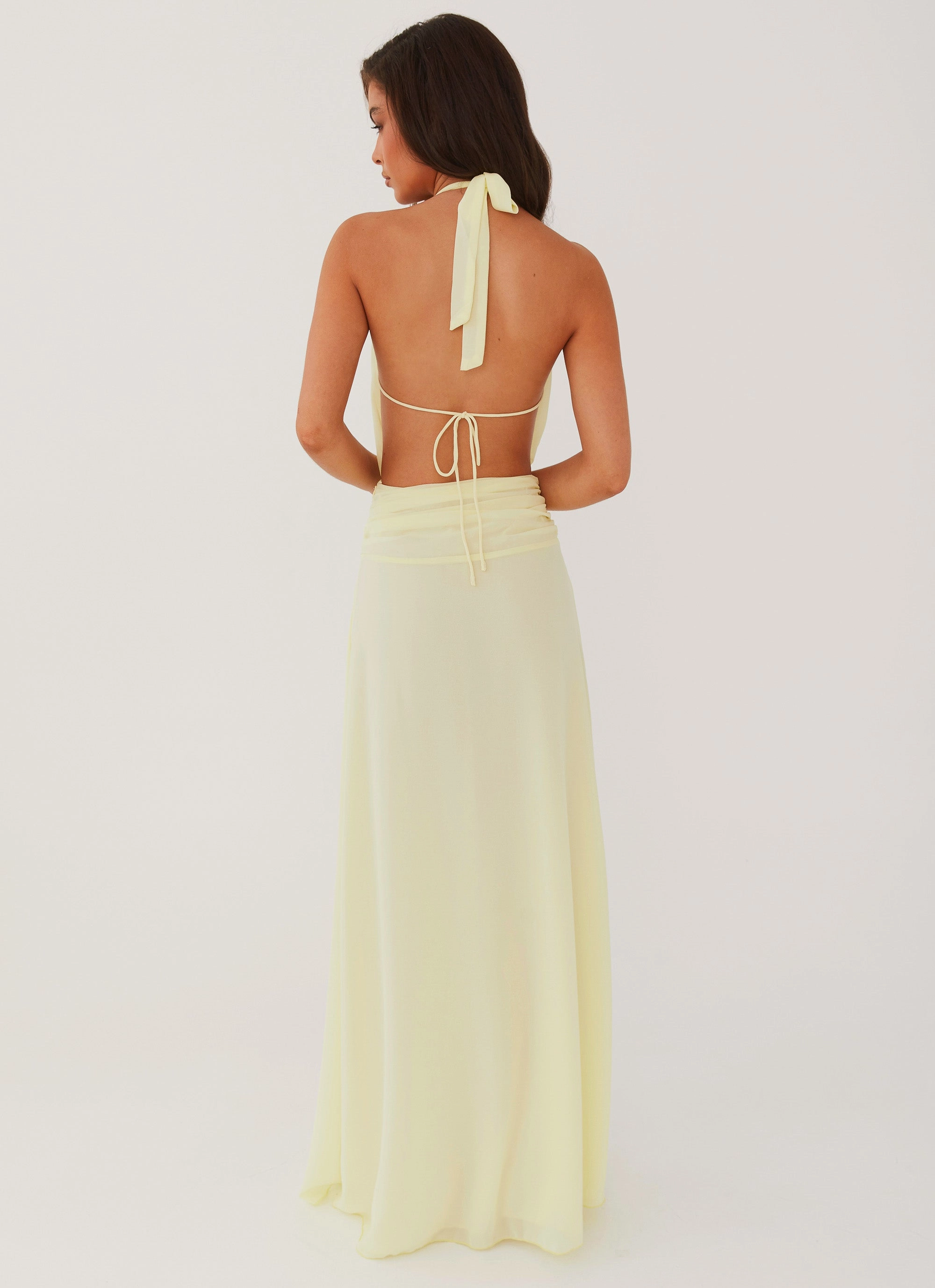 Easy Drape Dew Glow Elysia Chiffon Maxi Dress - Lemon