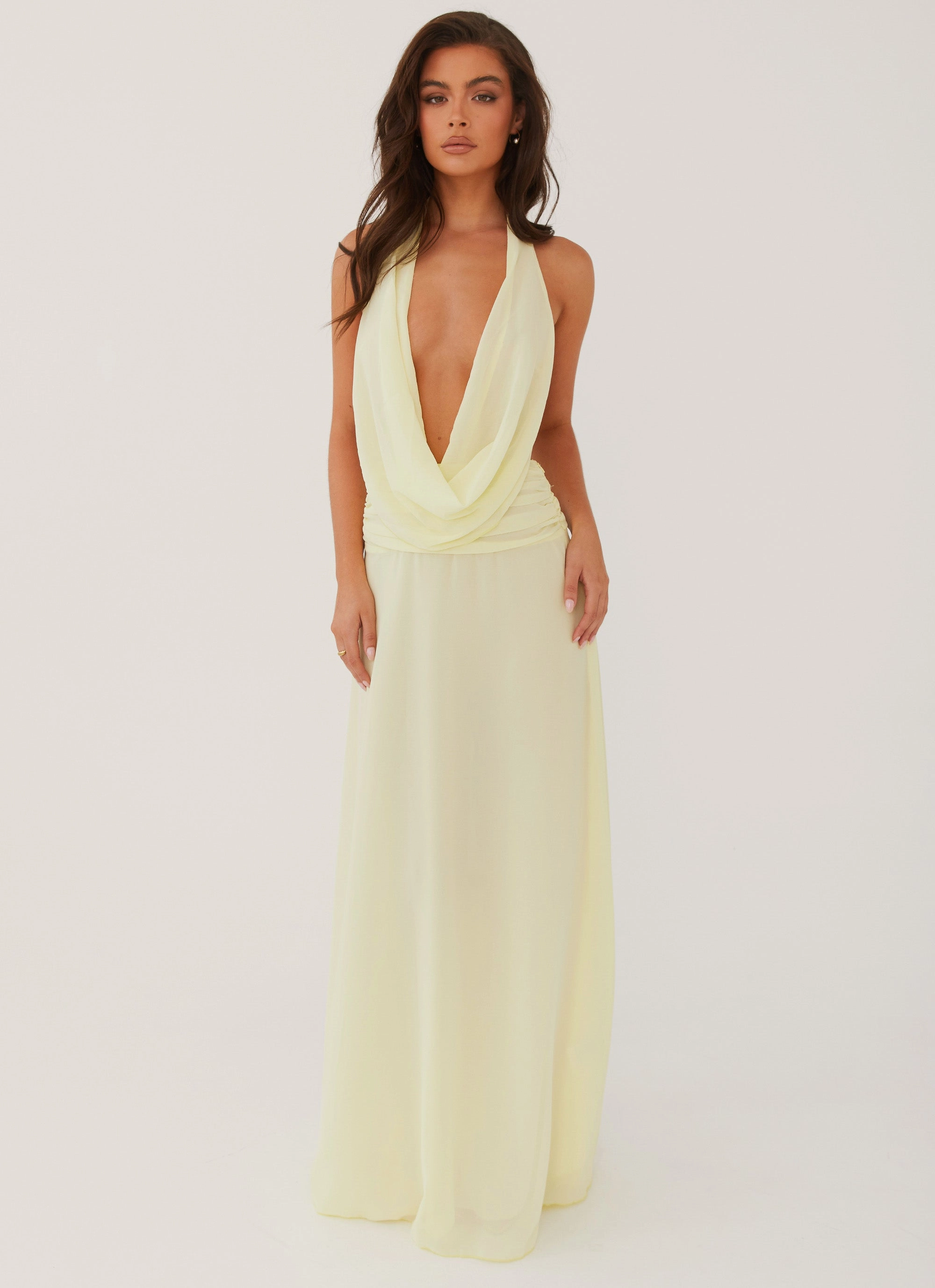 Smart Look Harmonious Layers Elysia Chiffon Maxi Dress - Lemon