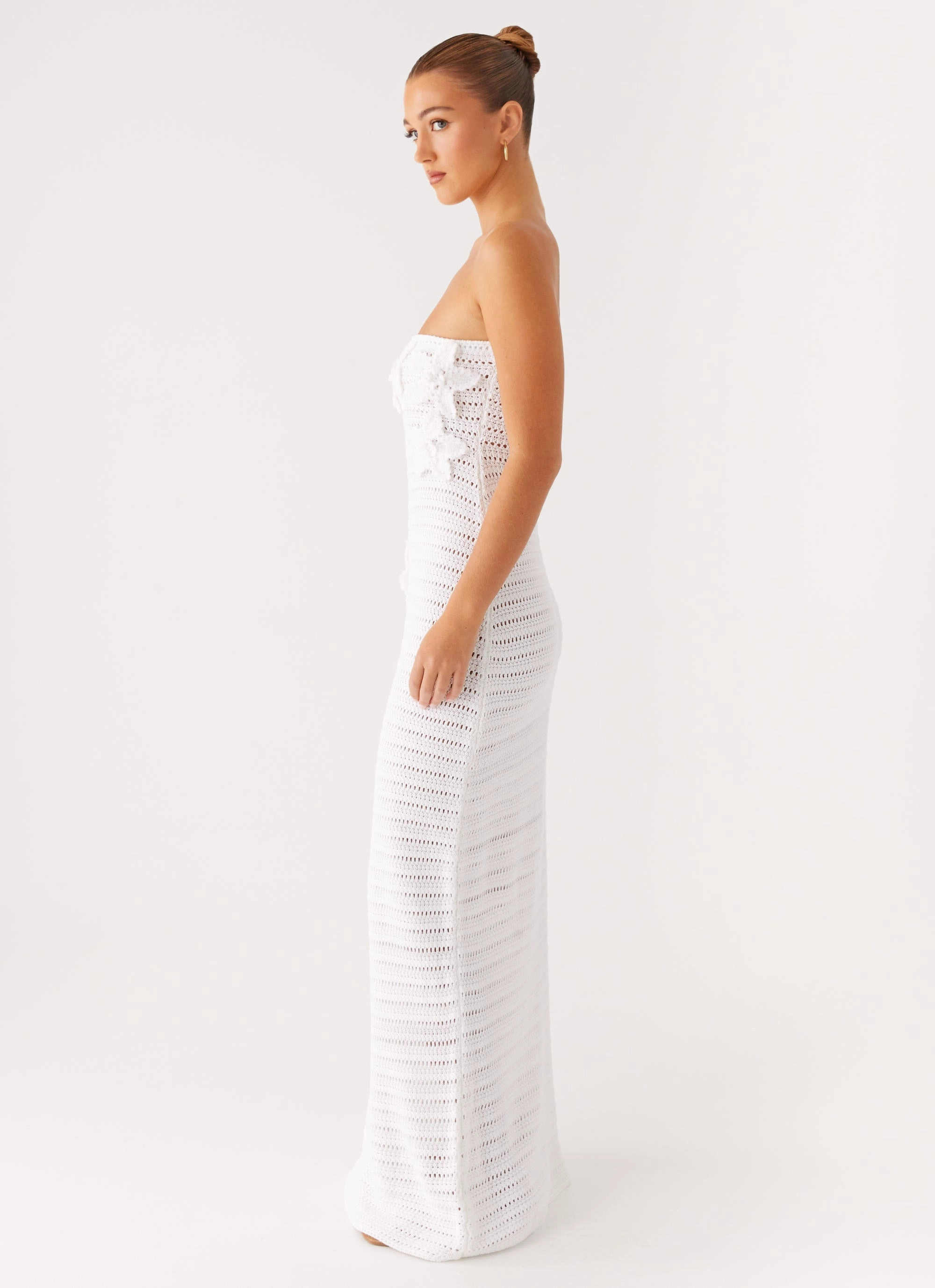 Wrap Glow Diaz Crochet Maxi Dress - White