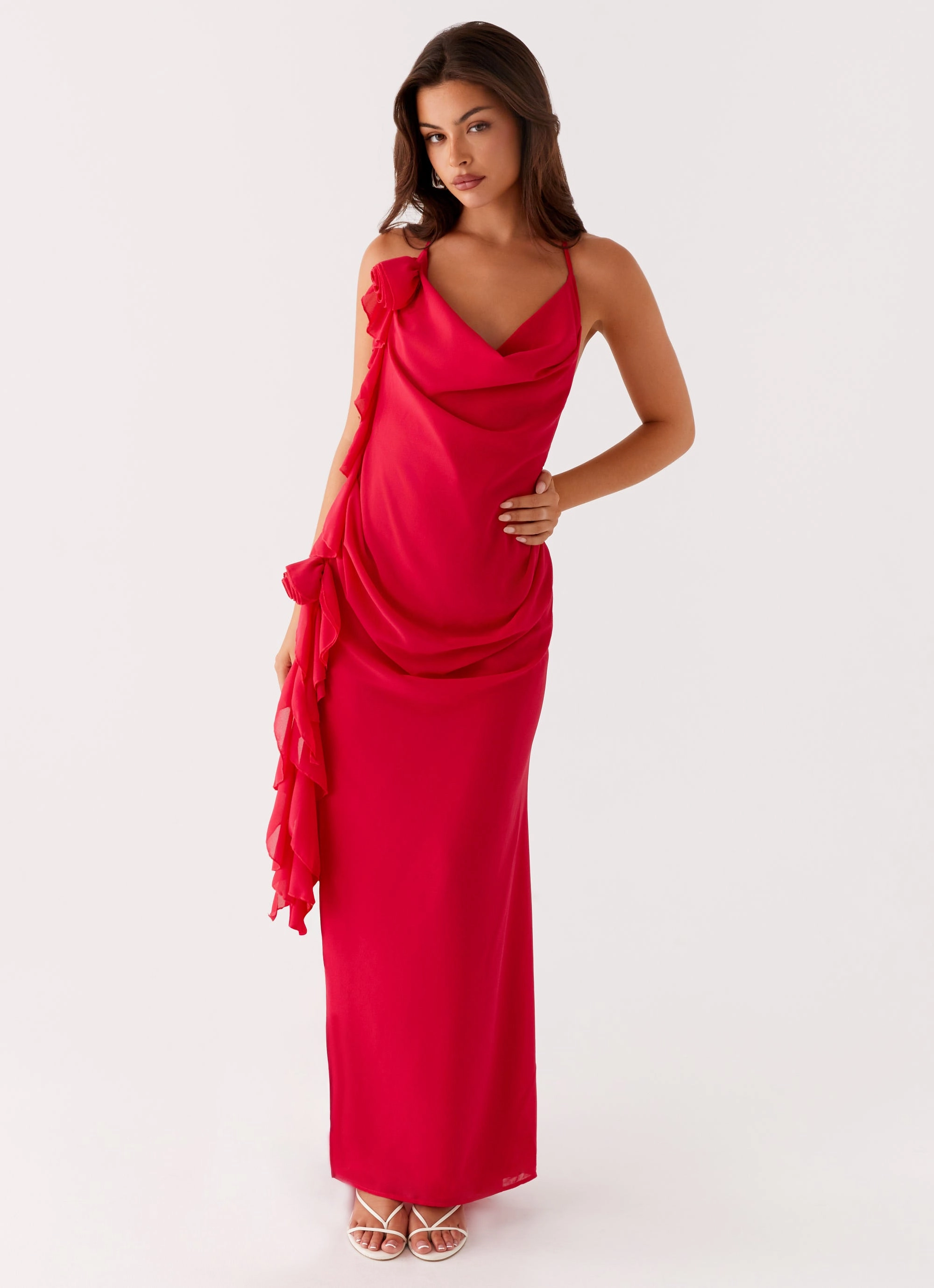 Chill Base Diedre Rose Strappy Maxi Dress - Raspberry
