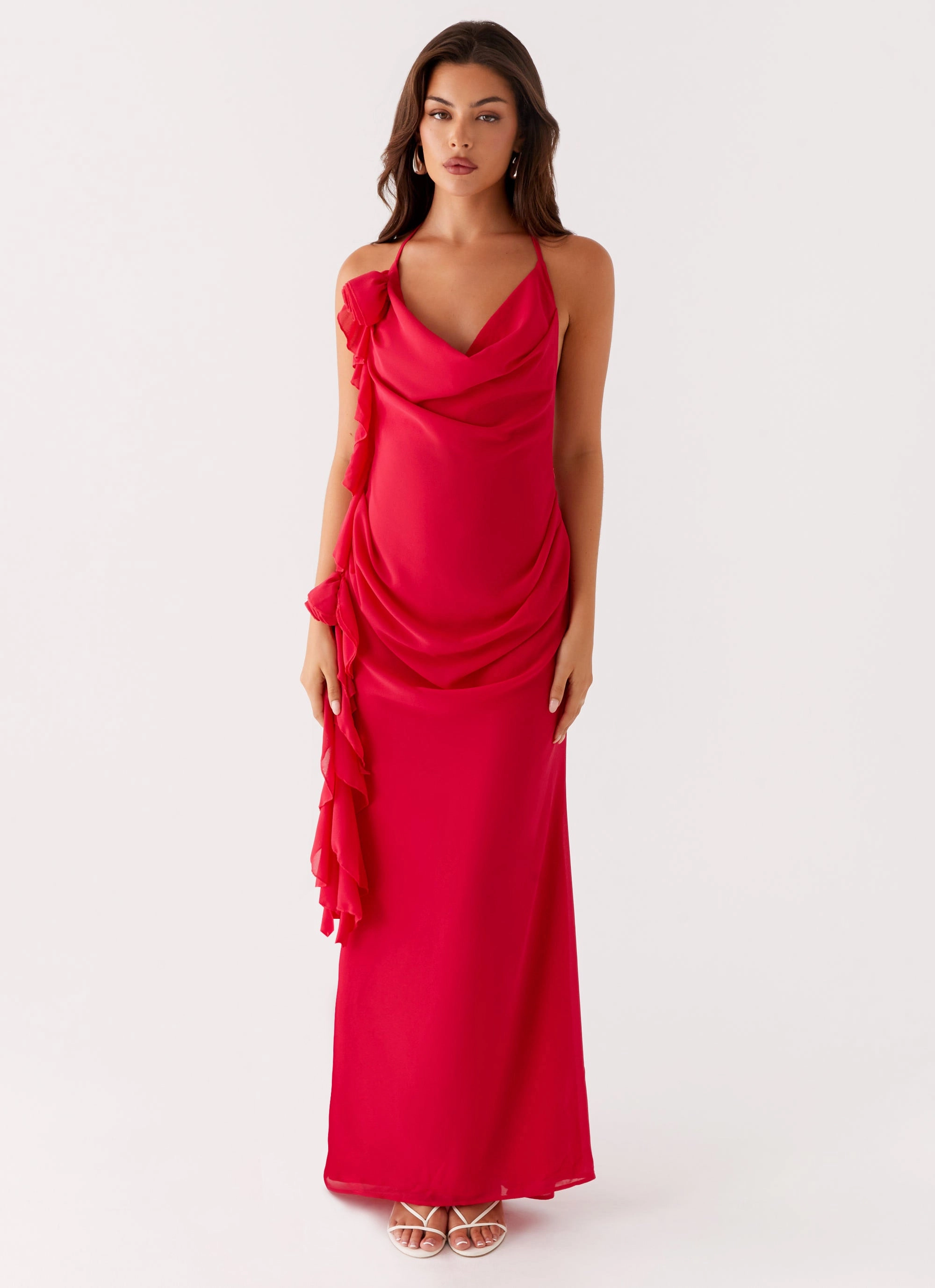 Timeless Layering Functional Wear Diedre Rose Strappy Maxi Dress - Raspberry