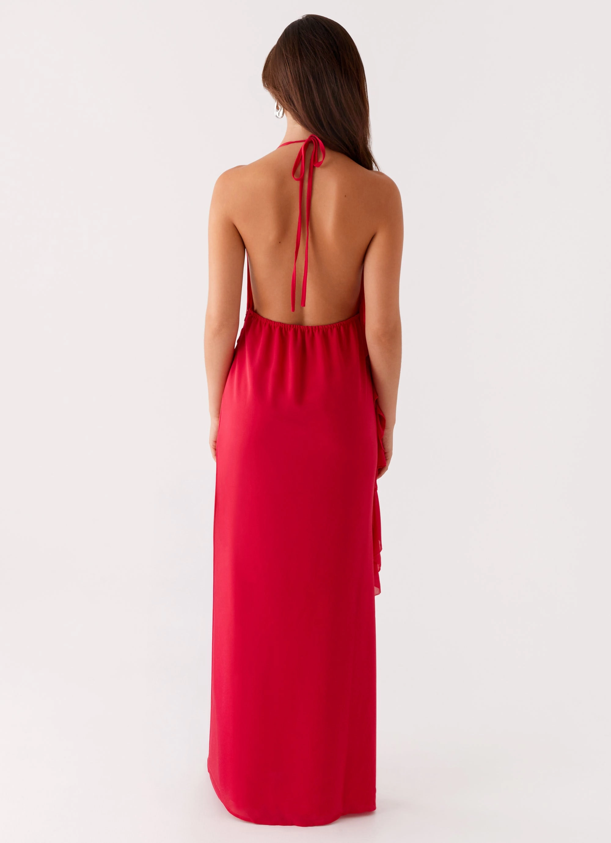 All Look Sophisticated Layers Diedre Rose Strappy Maxi Dress - Raspberry