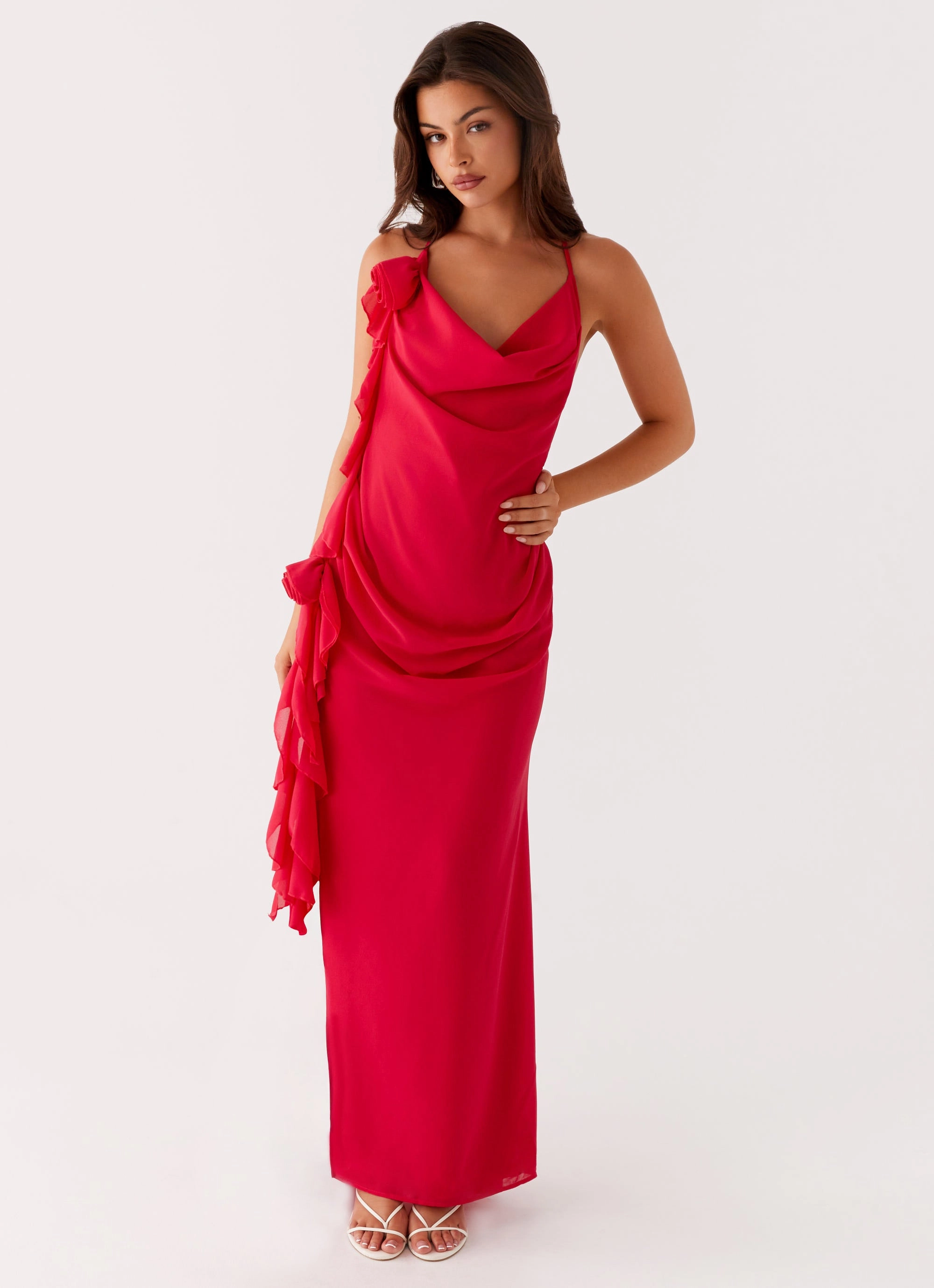 Smart Fit Wear Fall Fashion Diedre Rose Strappy Maxi Dress - Raspberry