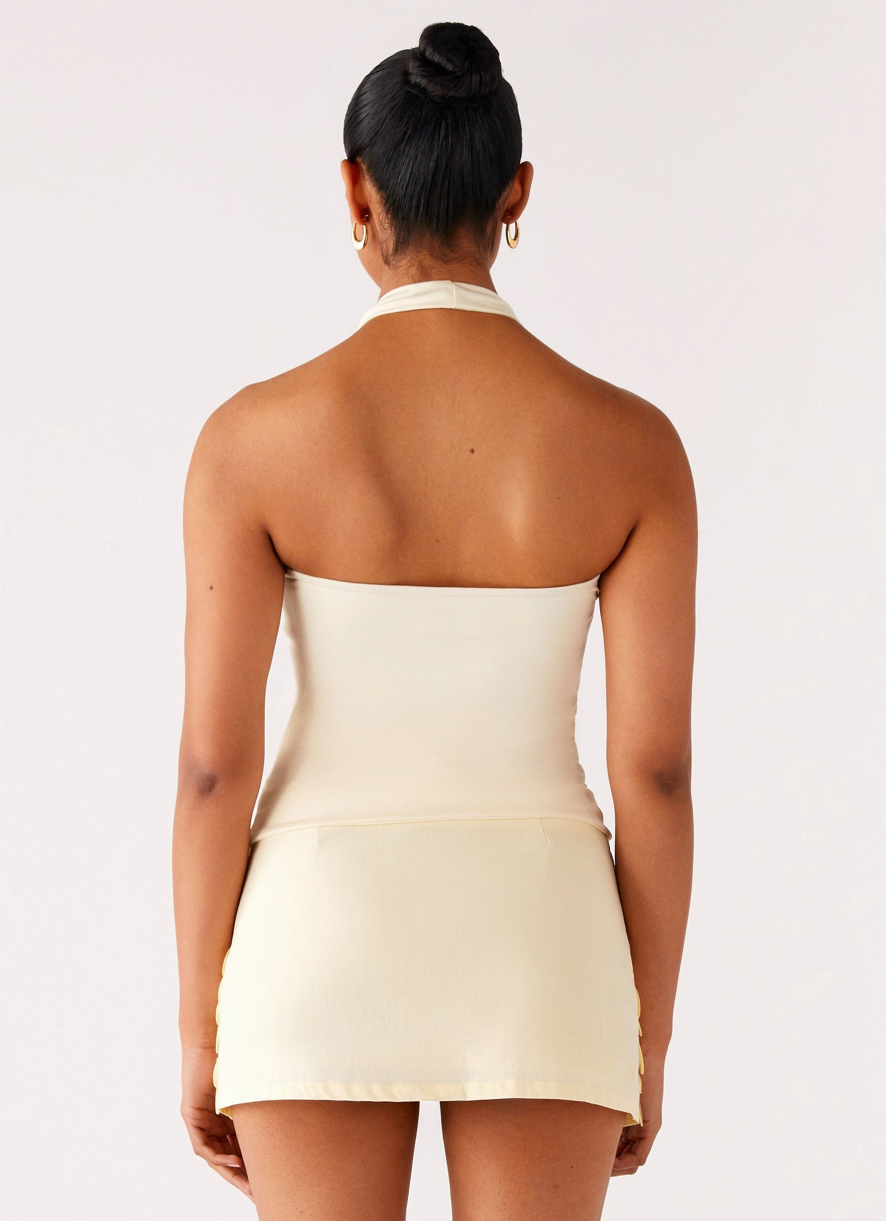 Diego Halter Top - Yellow Microfiber Technology OdorResistant Fabric