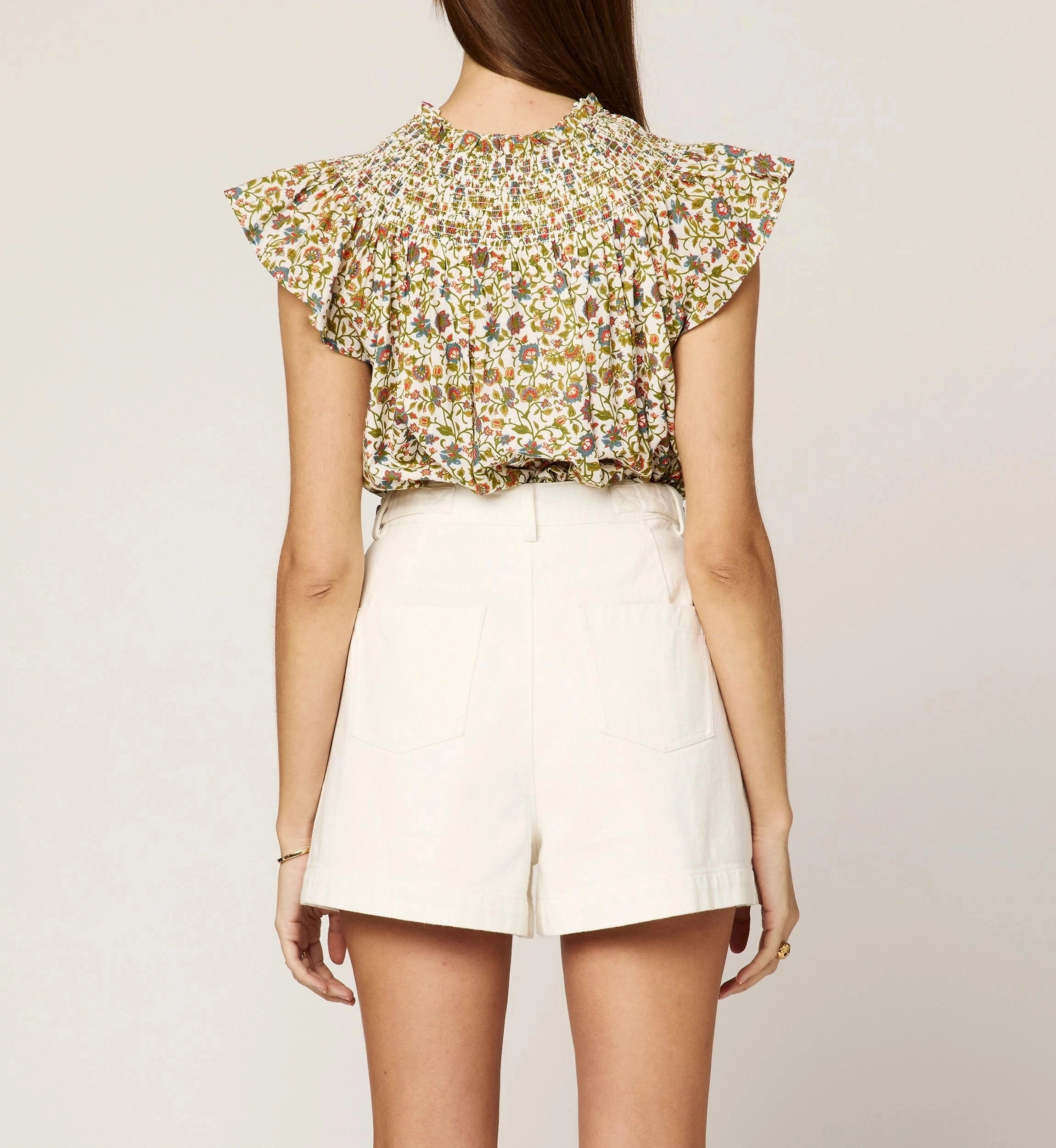 Double Stitched Hems Adjustable Hemline Dira Blouse | Viti Flora