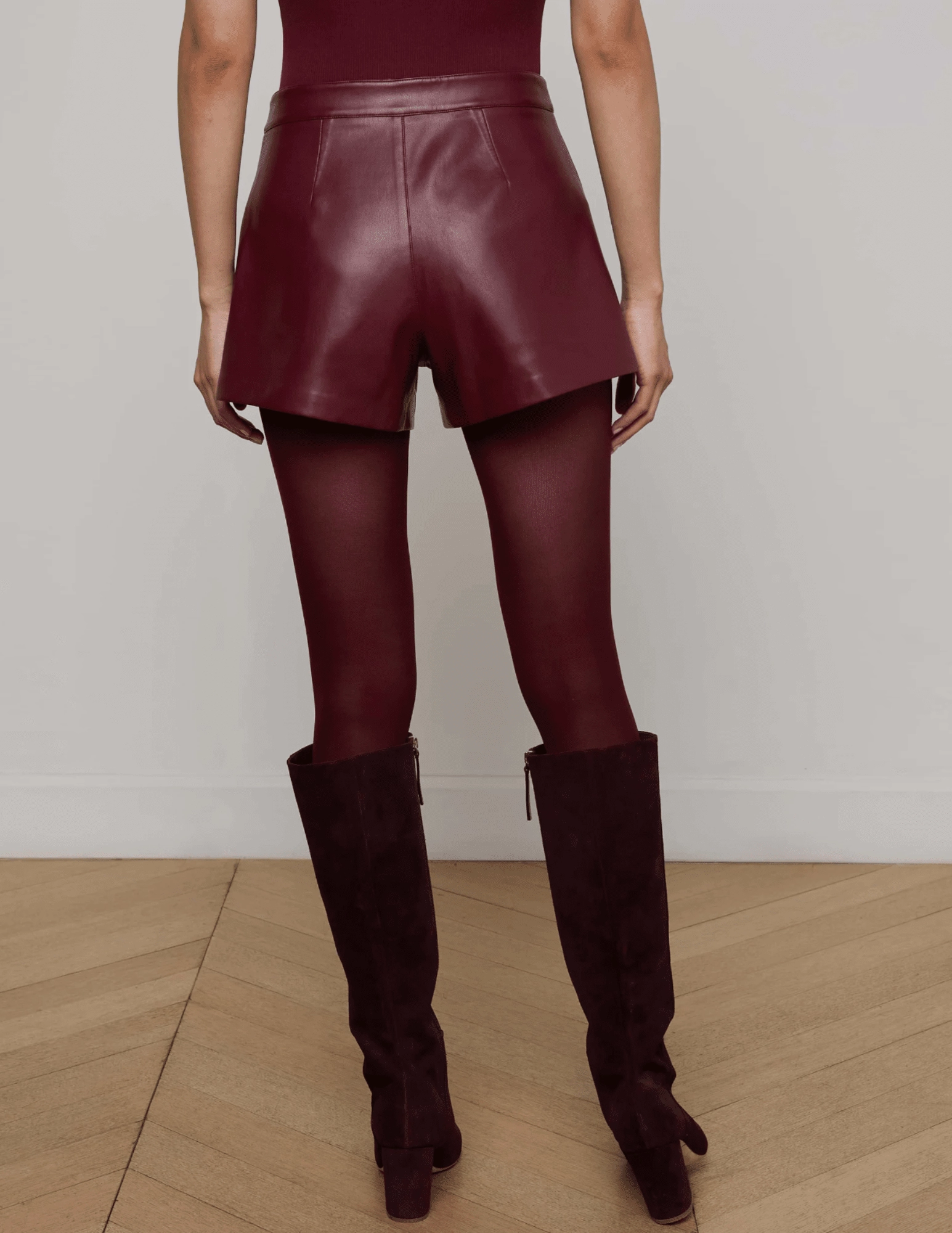 Trendy Layering Performance Gear L'AGENCE Dionne Vegan Leather Short