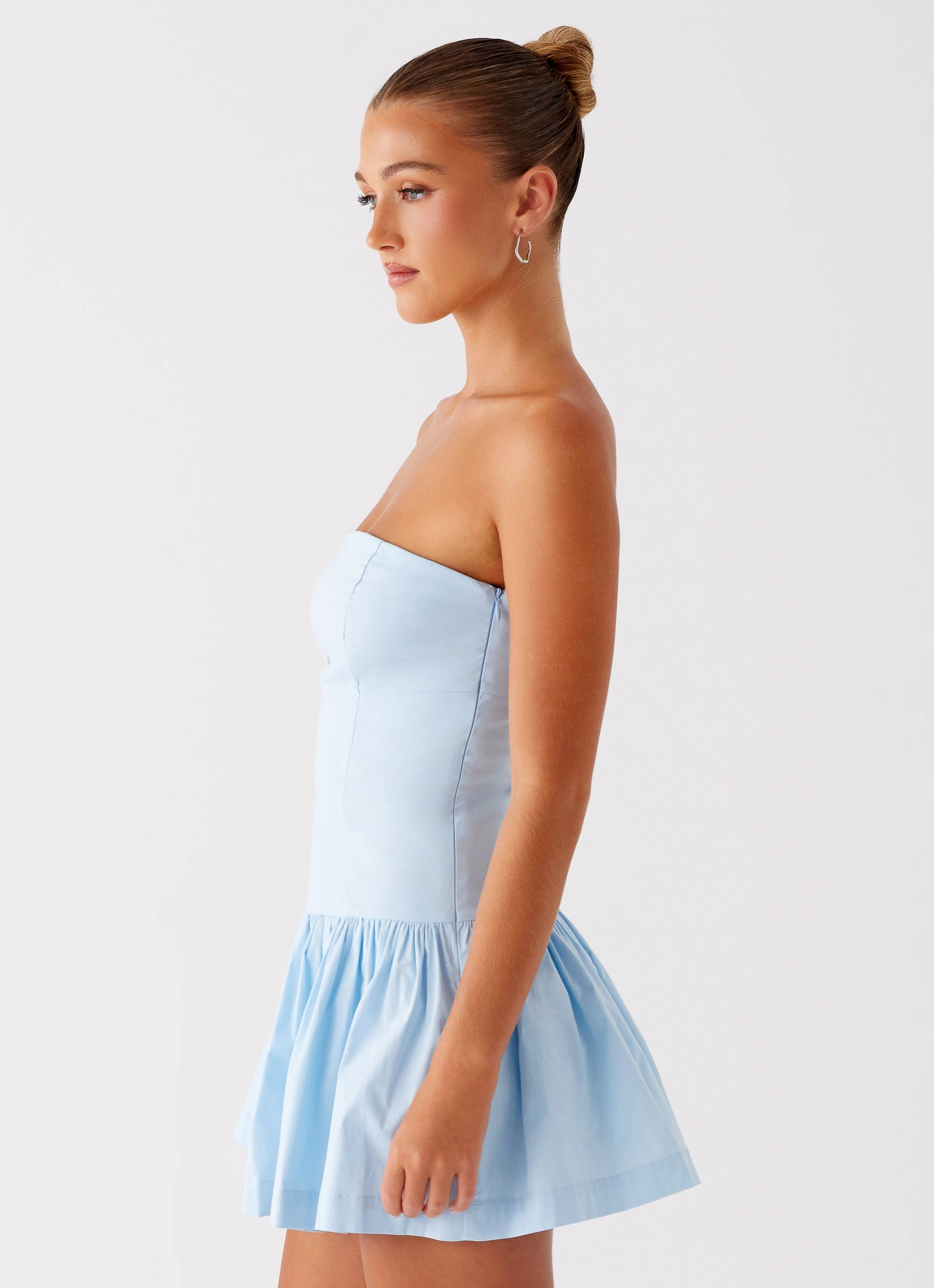 Crystal-Detail Garden-Party Riviera Mini Dress - Blue