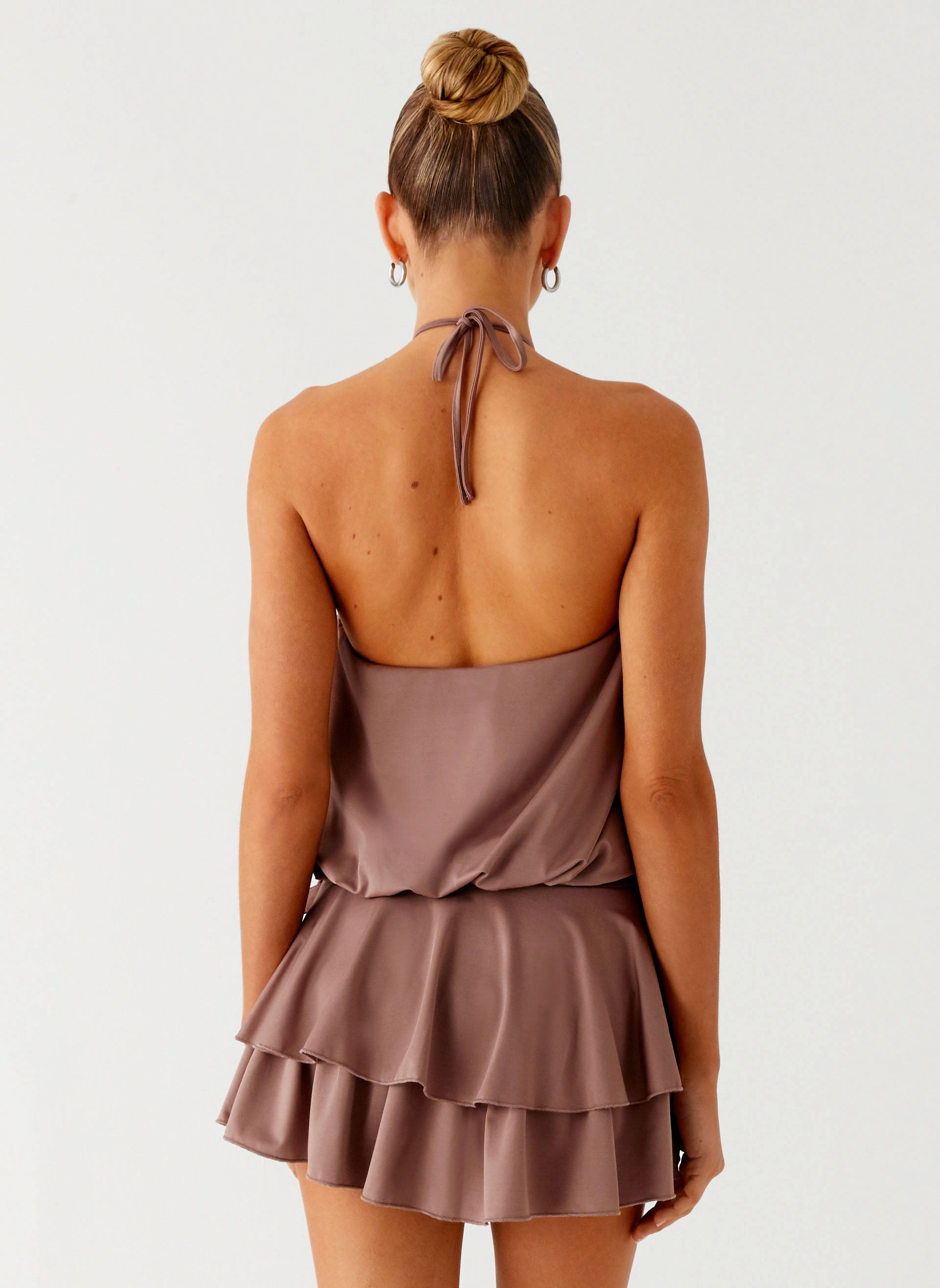 Perfect For Any Occasion Dopamine Belt Mini Dress - Taupe