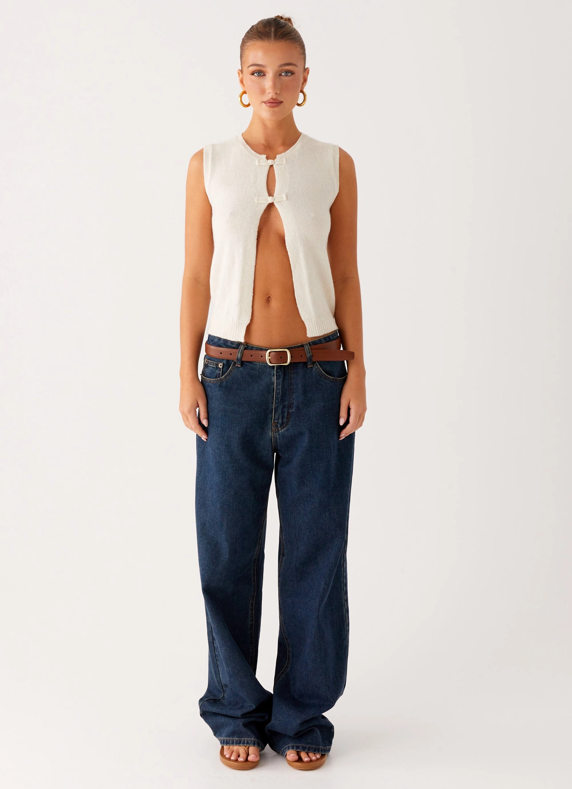 Maali Knit Top - White Flexible Knit