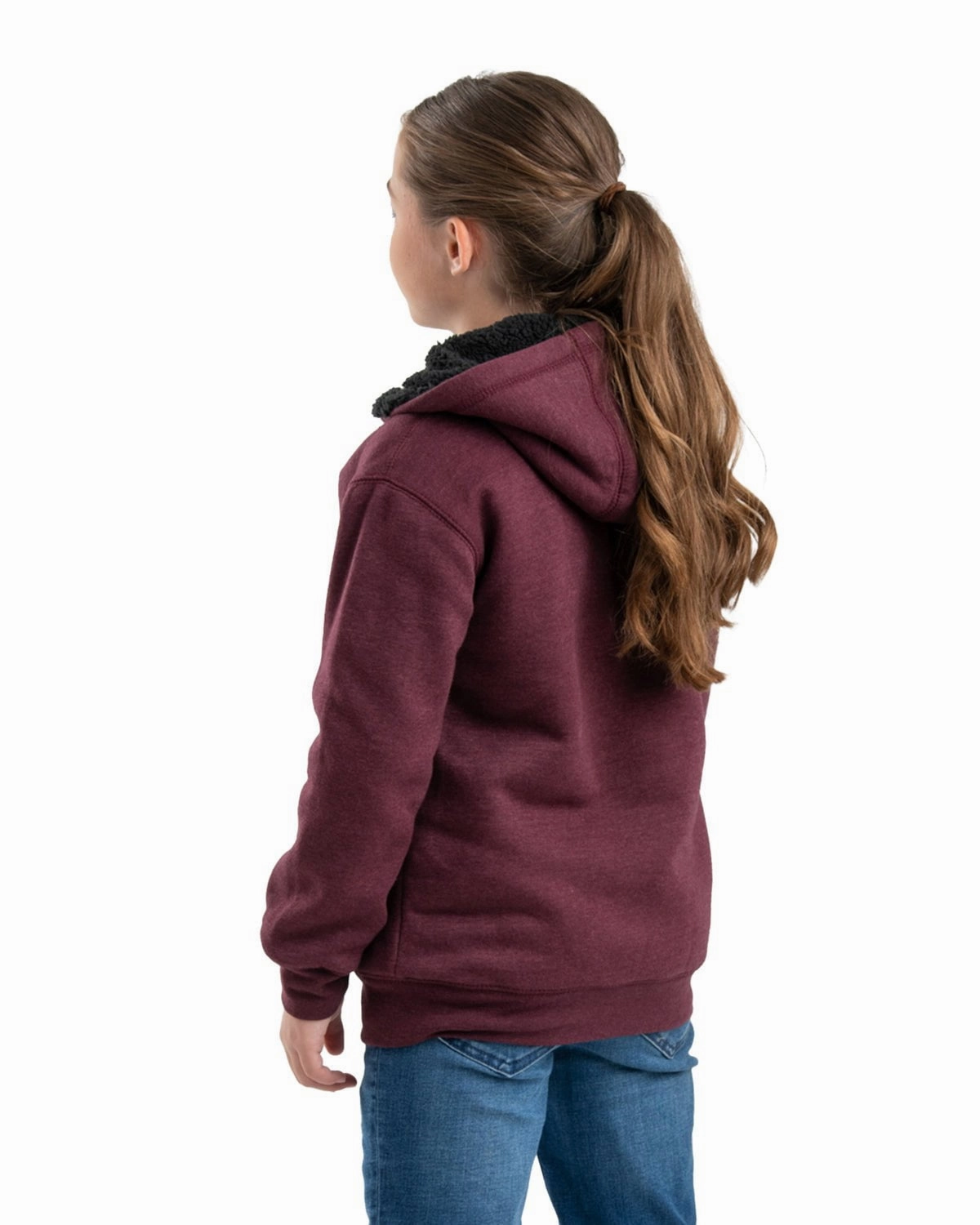 Simple Comfort Friction Reducing Lining Berne Womens Sherpa-Lined Sweatshirt Cabernet Cotton Blend Hoodie
