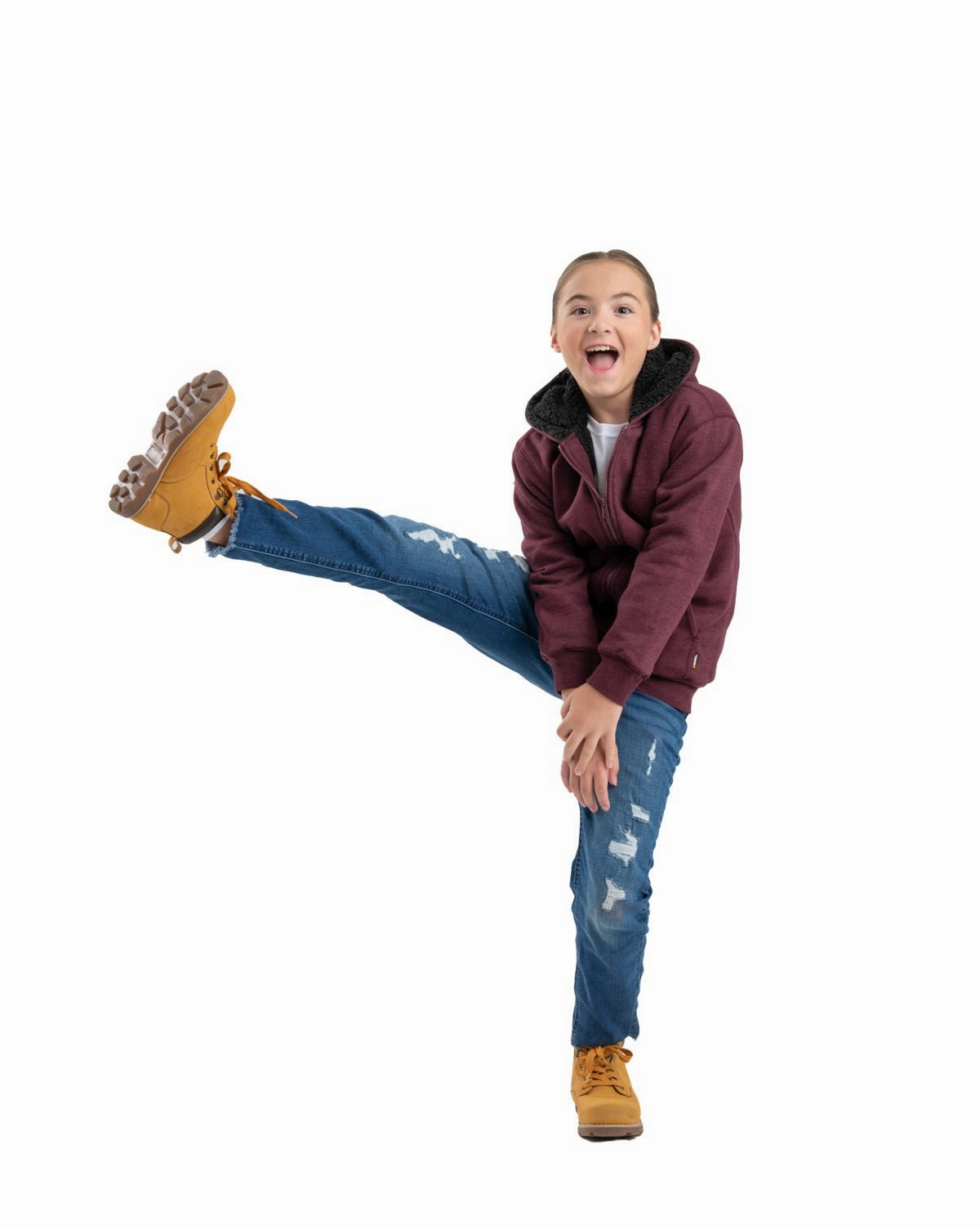 Soft Fleece Berne Womens Sherpa-Lined Sweatshirt Cabernet Cotton Blend Hoodie