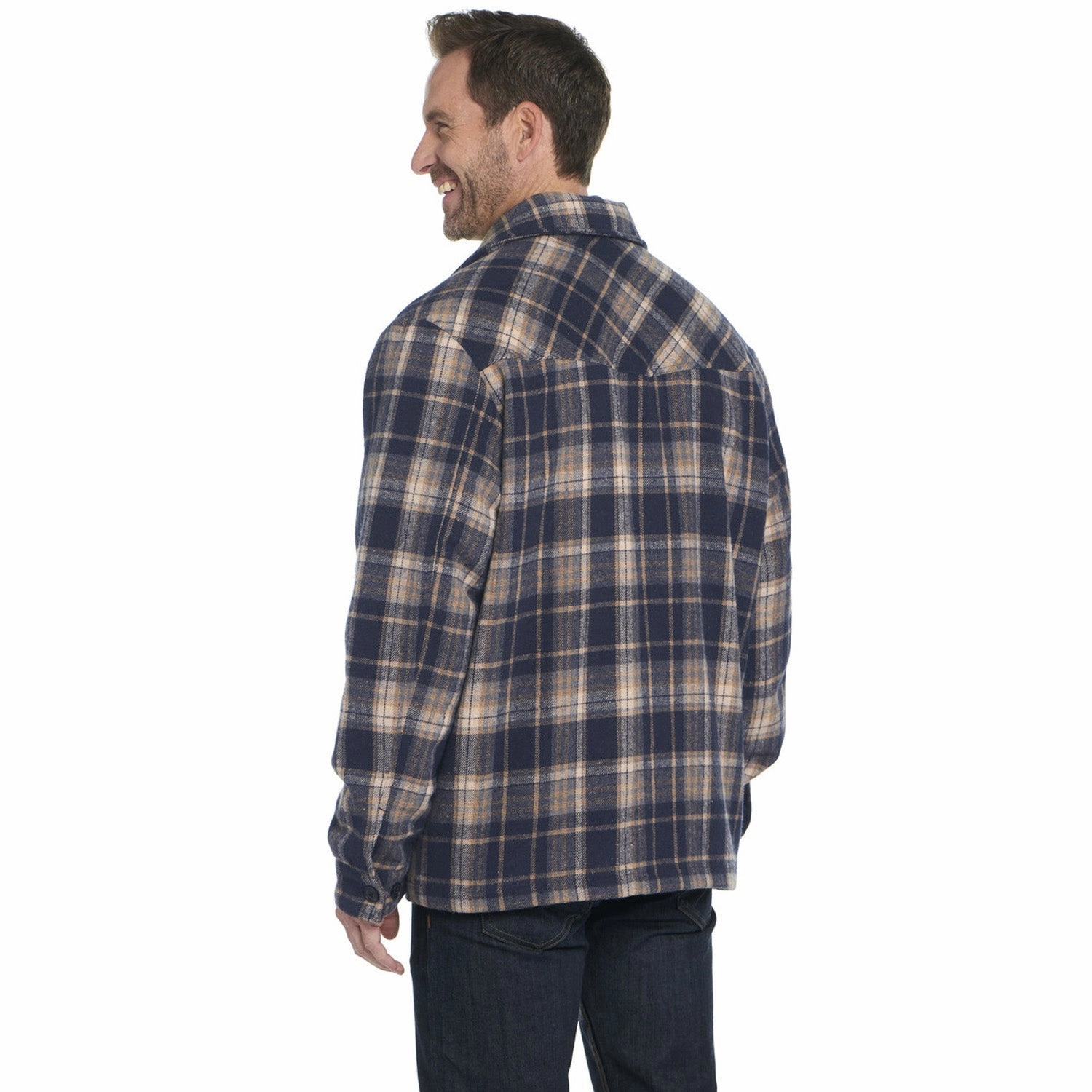 Cripple Creek Mens Zip Front Blanket Shirt Liberty Blue 100% Polyester Jacket stand neck BreathableFabric