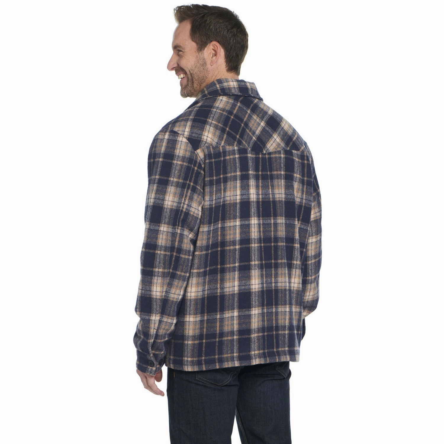 Double Stitch Seams Cripple Creek Mens Zip Front Blanket Shirt Liberty Blue 100% Polyester Jacket