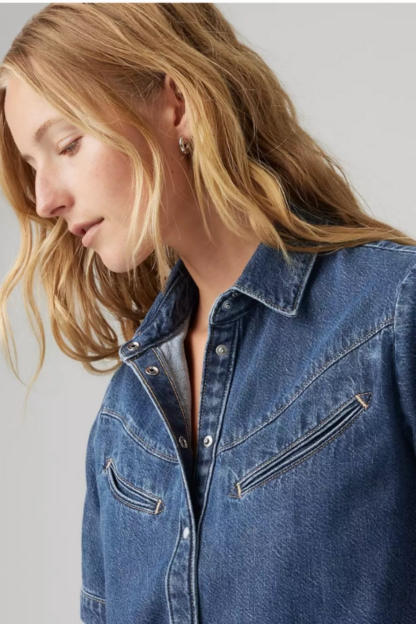 Levi's Rinoa Shirt - Medium Wash Basic Sweatshirt Eco Conscious Packaging