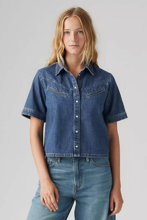 Levi's Rinoa Shirt - Medium Wash OversizedSilhouette