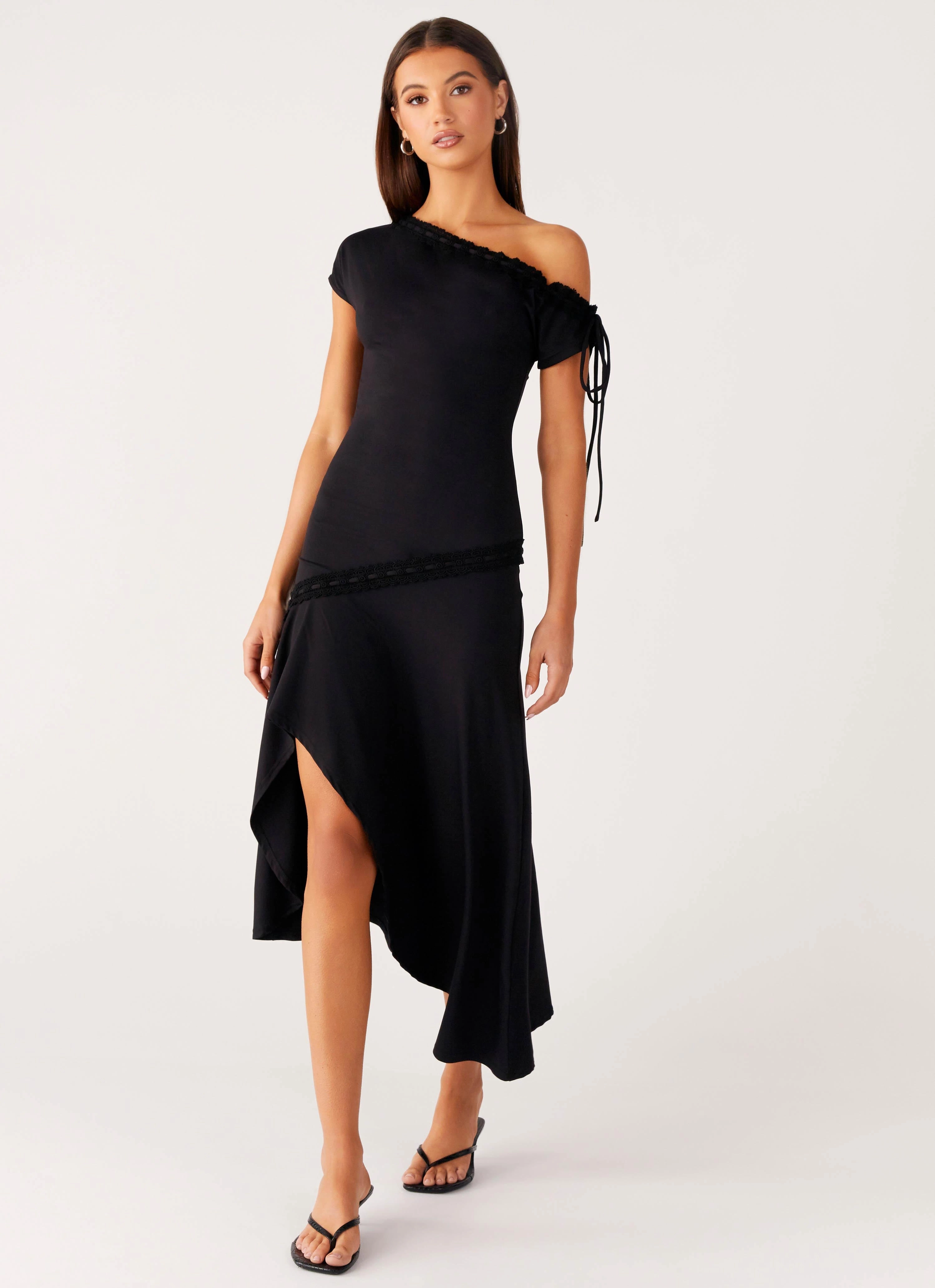 Downtown Midi Dress - Black Street Motion Polished Motion