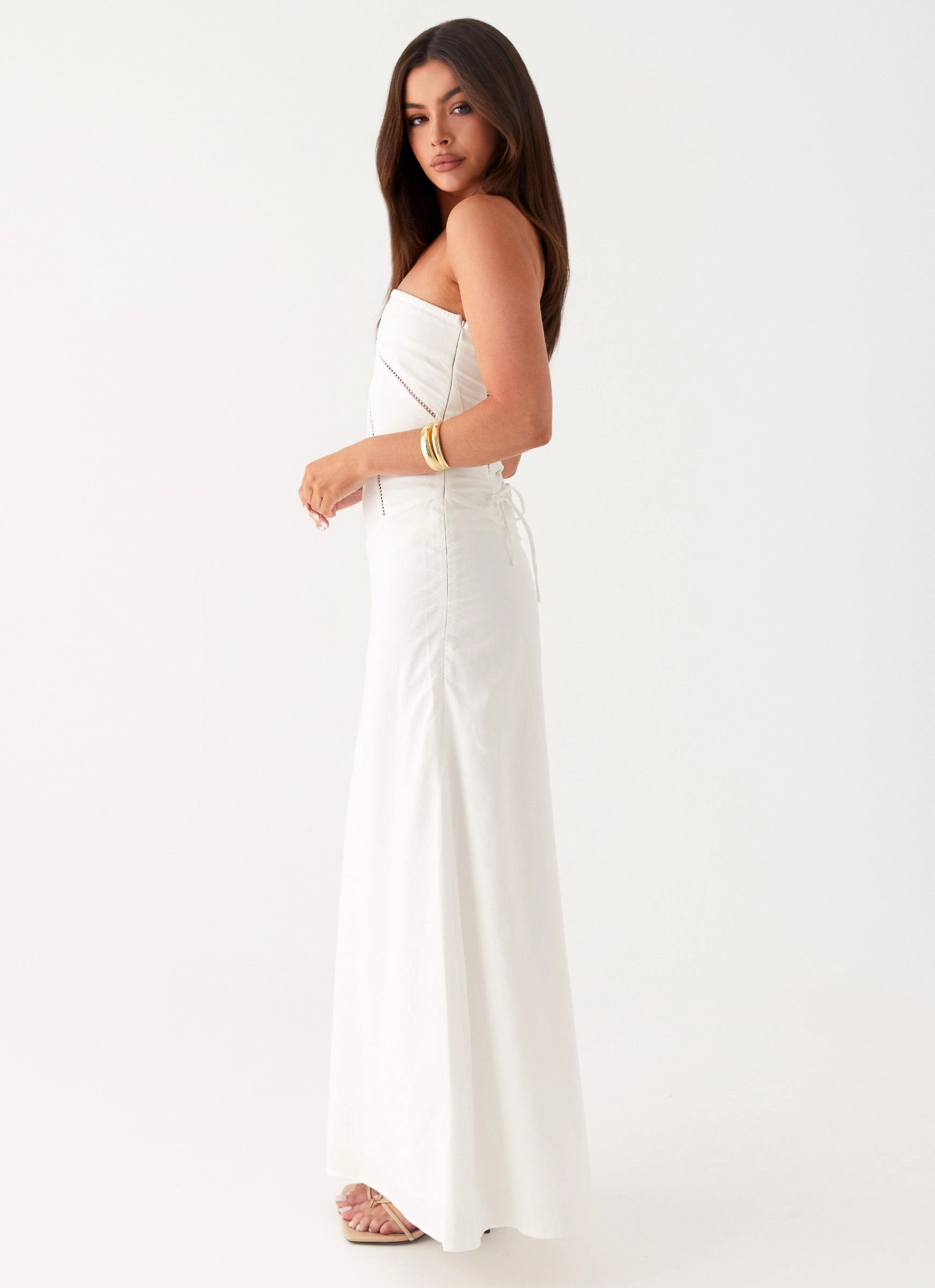 Cerisa Linen Maxi Dress - White Stylish Appeal