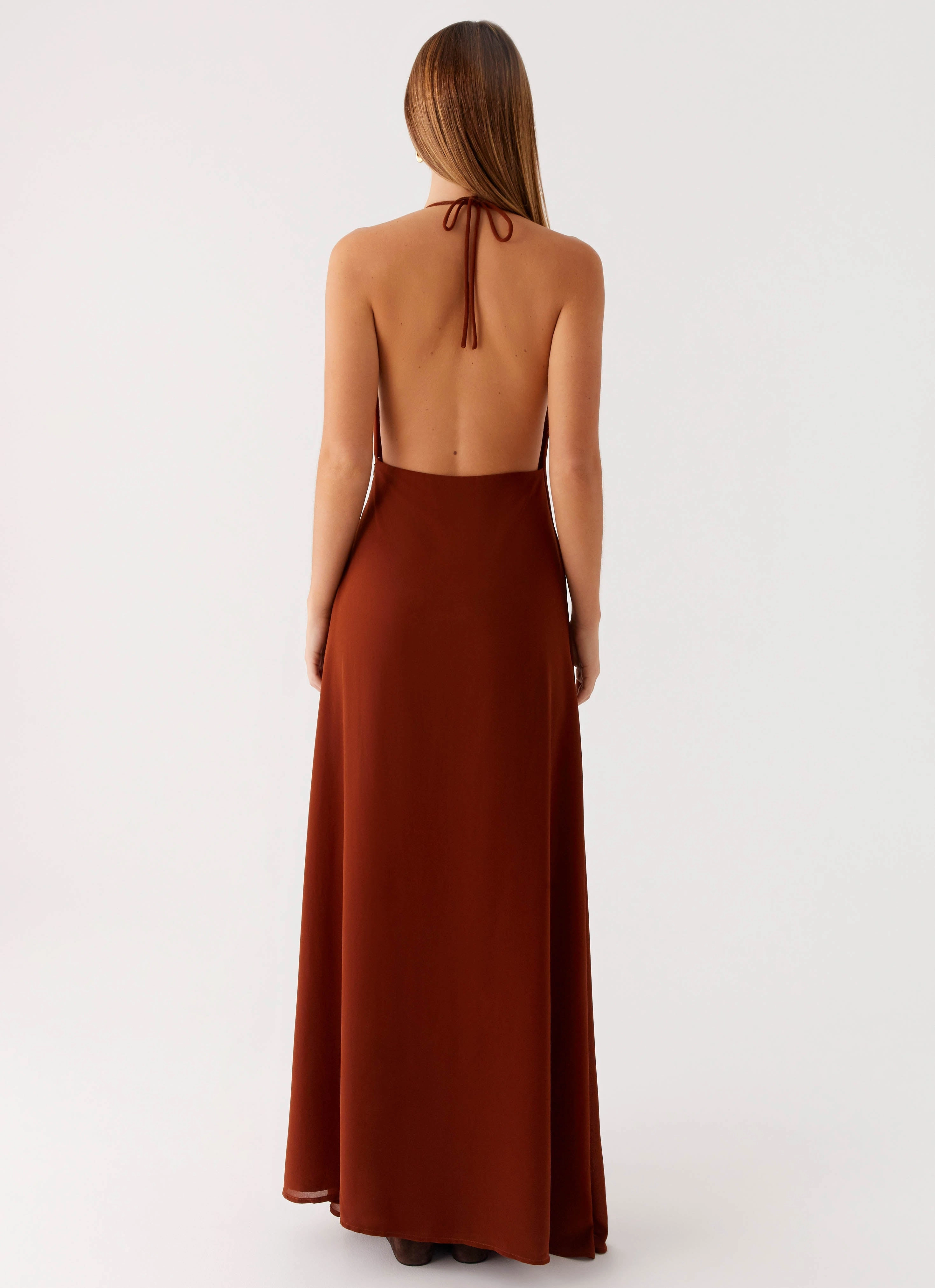 Smart And Comfortable Marjoram Maxi Dress - Chocolate